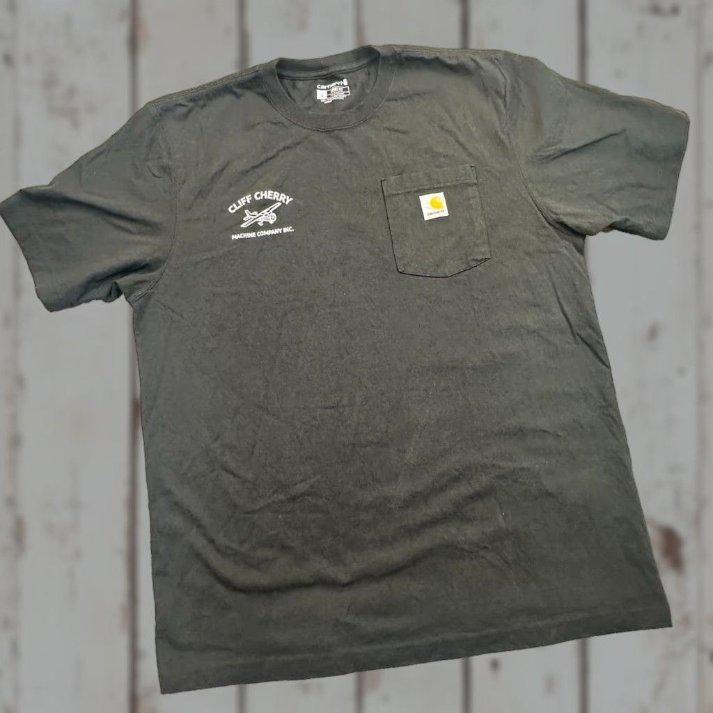 Carhartt Carhartt Mens Large Logo Gray Pocket Tee Airplane Machine Parts Graphic Shirt Size US L / EU 52-54 / 3 - 1 Thumbnail