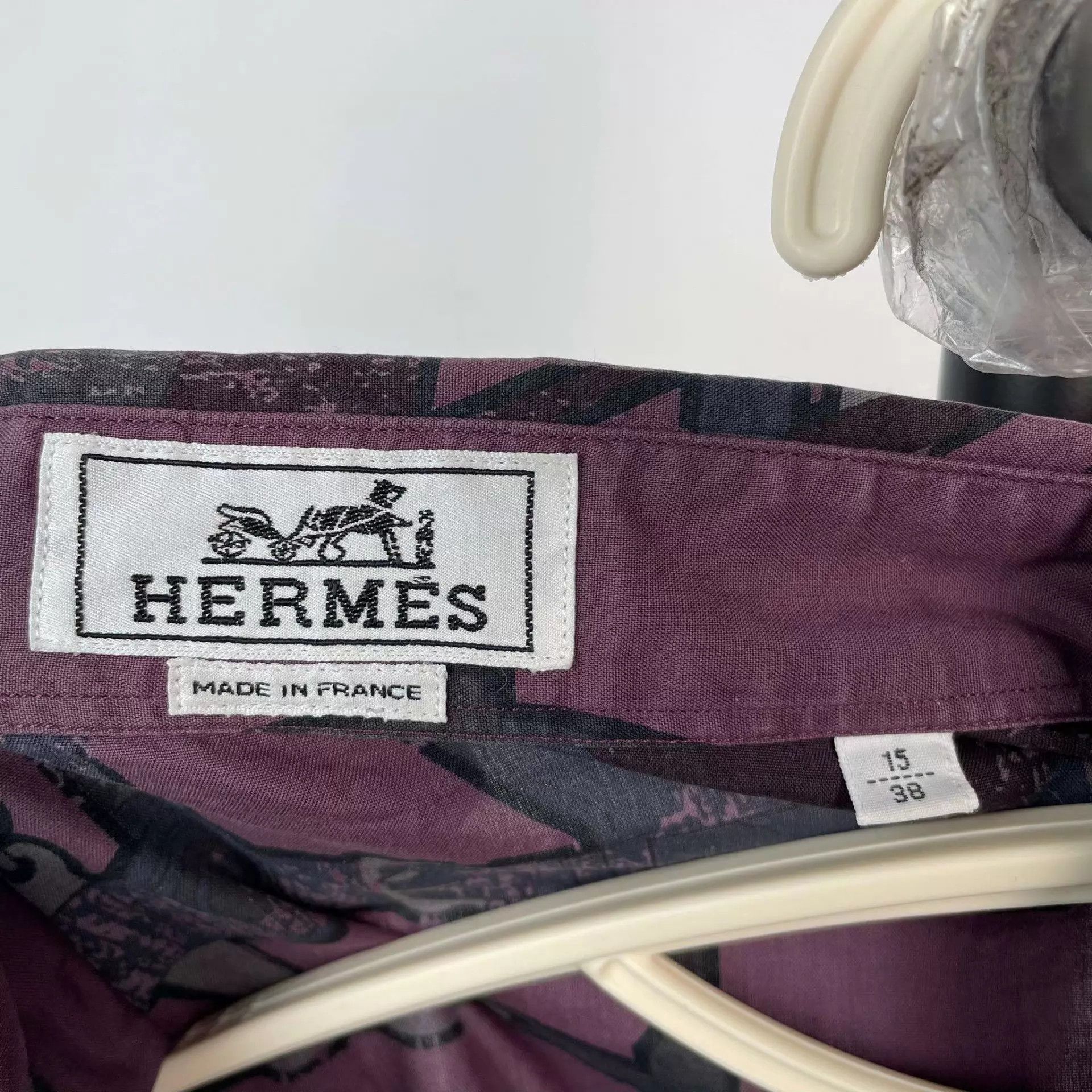 Hermes Hermès purple men's shirt 15/38 Size US XS / EU 42 / 0 - 3 Thumbnail