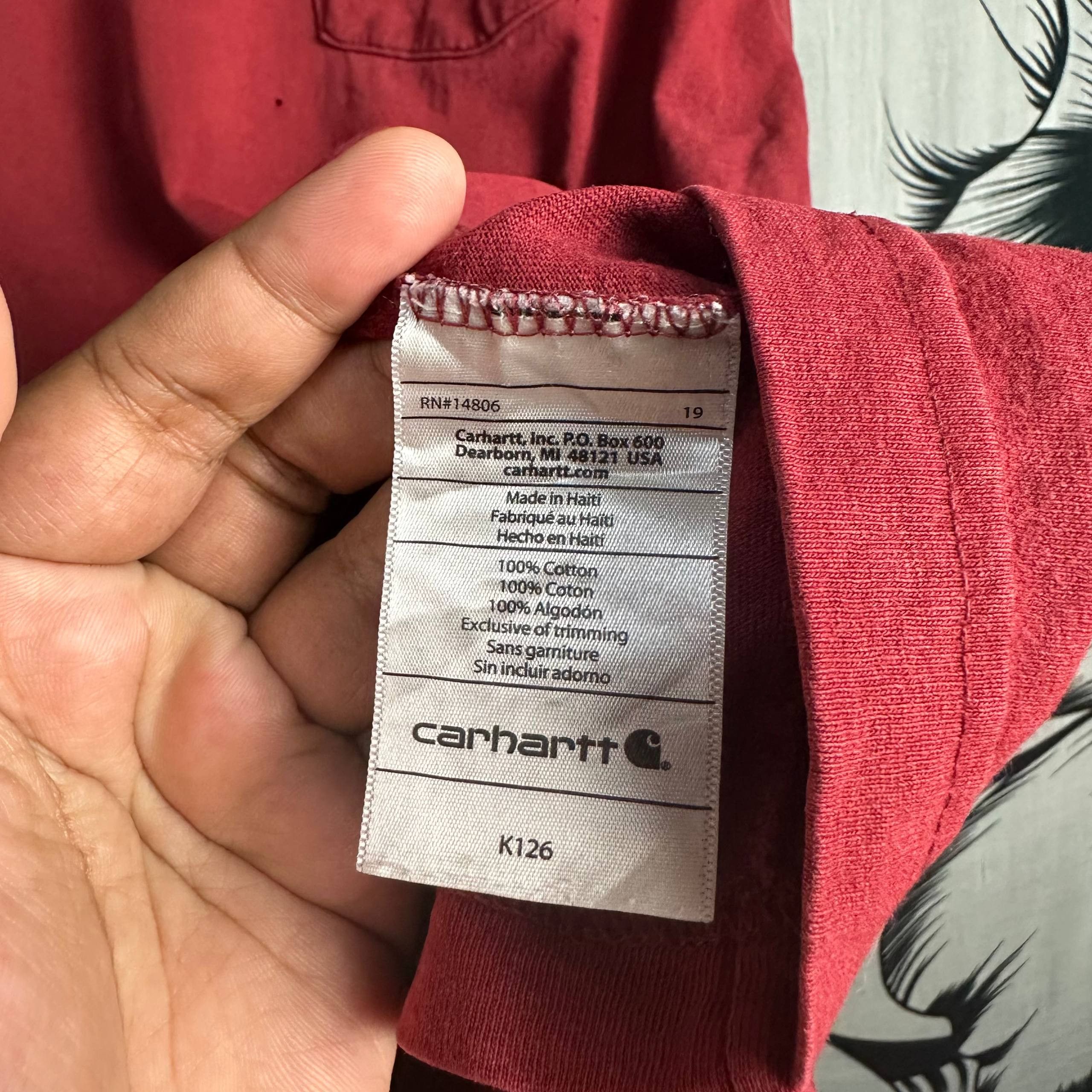 Vintage Vintage Carhartt Distressed Sun Faded Pocket L/S Size US XXL / EU 58 / 5 - 7 Thumbnail