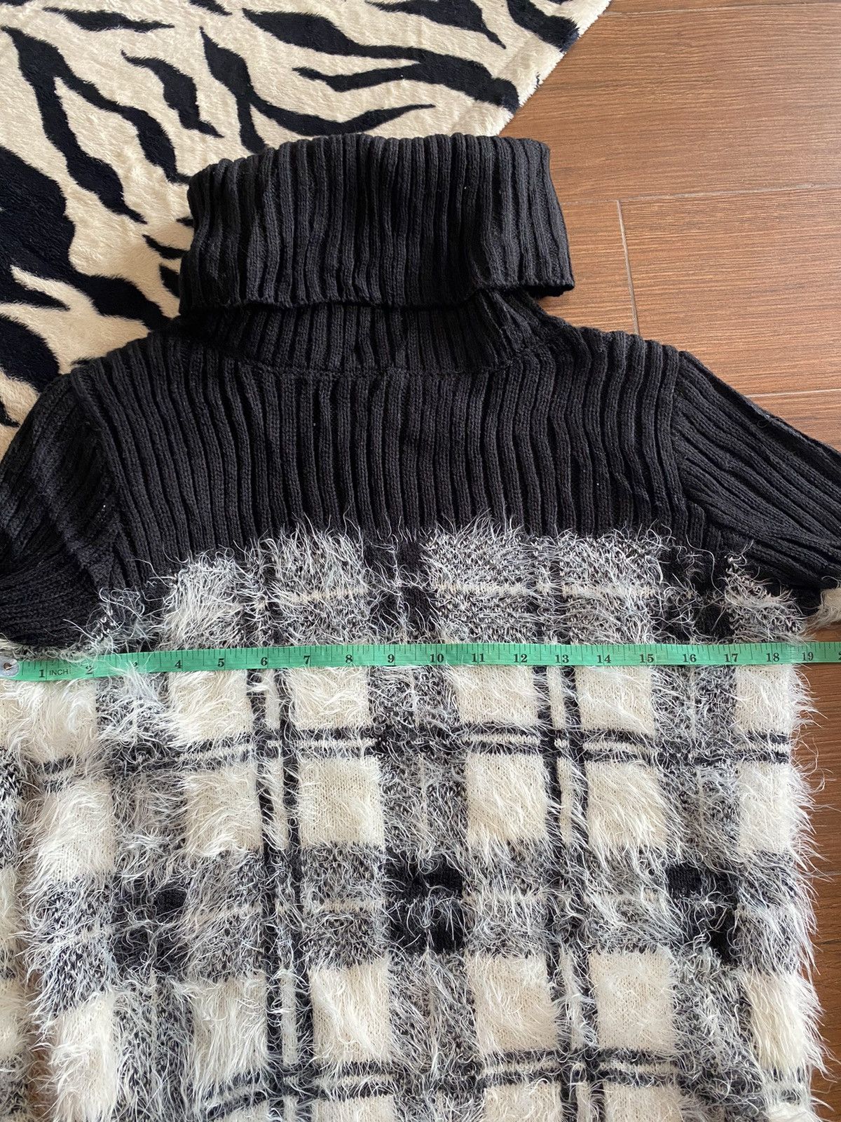 14th Addiction × Beauty Beast × Japanese Brand Japanese Brand Checkered Off-White Turtlenck Knit Dress Size M / US 6-8 / IT 42-44 - 7 Thumbnail