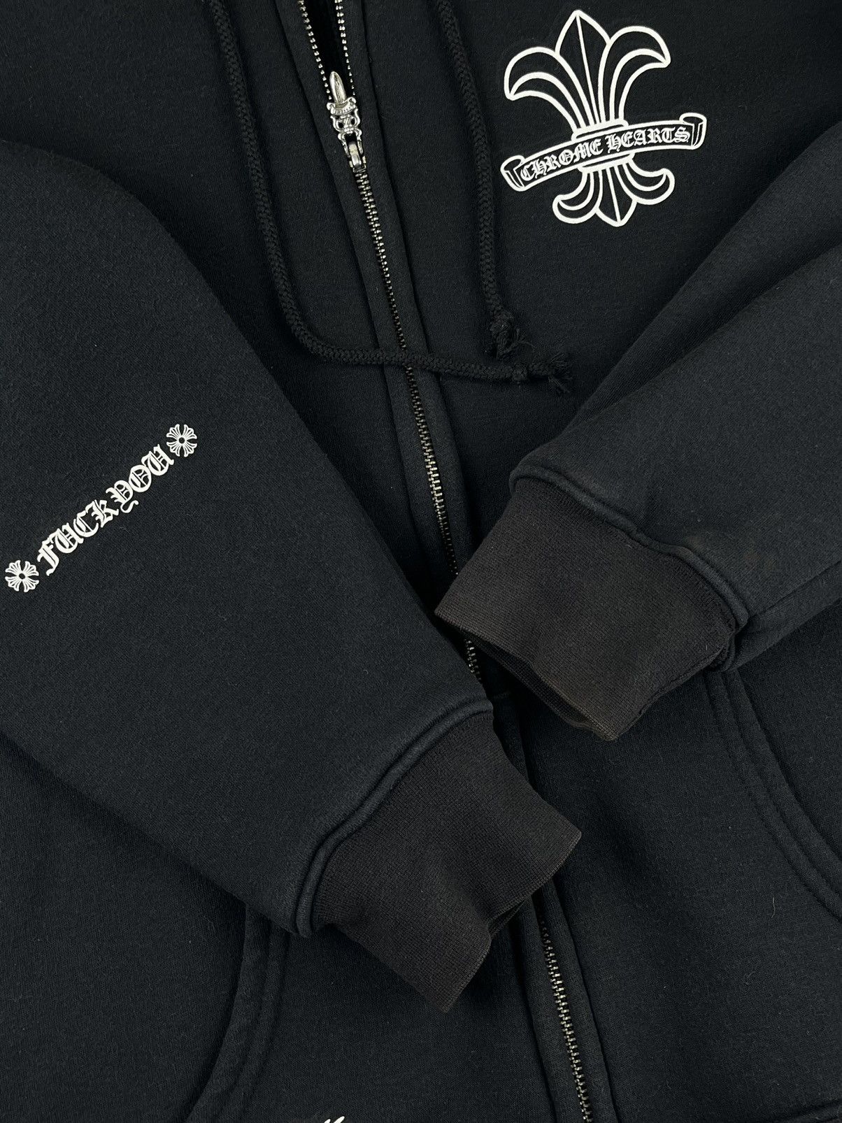 Chrome Hearts Chrome Hearts Vintage Fleur Logo Heavy Thermal Zip Up Hoodie Size US M / EU 48-50 / 2 - 7 Thumbnail