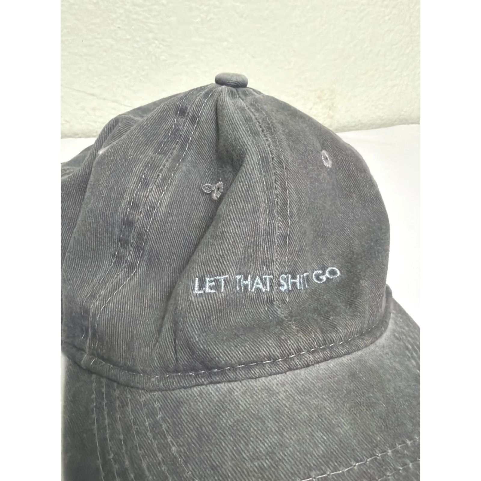 Vintage That Hat Strapback Dad Hat Gray Adjustable Cotton Embroidered “let That Go!" Size ONE SIZE - 3 Thumbnail