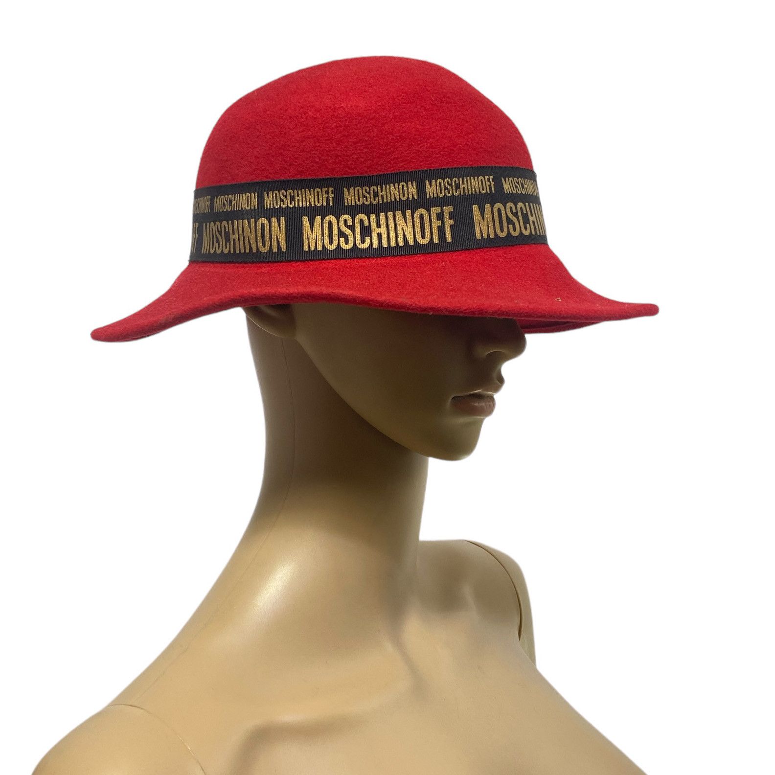 Moschino × Vintage MOSCHINO Cheap & Chic Vintage Red Wool Fedora Hat Size ONE SIZE - 2 Thumbnail