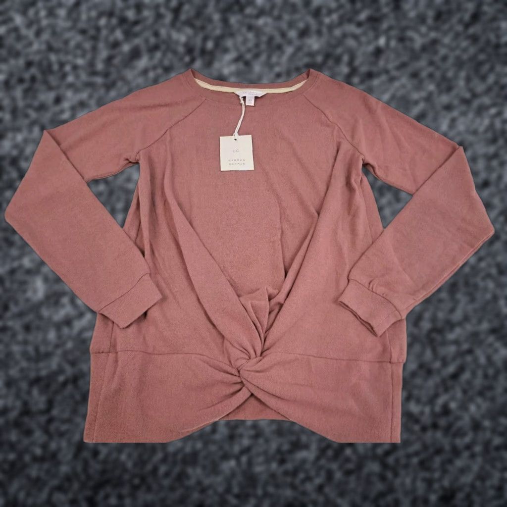Lauren Conrad NWT Lauren Conrad Sweater Long Sleeve Crew Neck Desert Mauve XS Womens Pullover Knit Open-Knit Lightweight Casual Business Travel Fall Spring Winter Size XS / US 0-2 / IT 36-38 - 1 Thumbnail