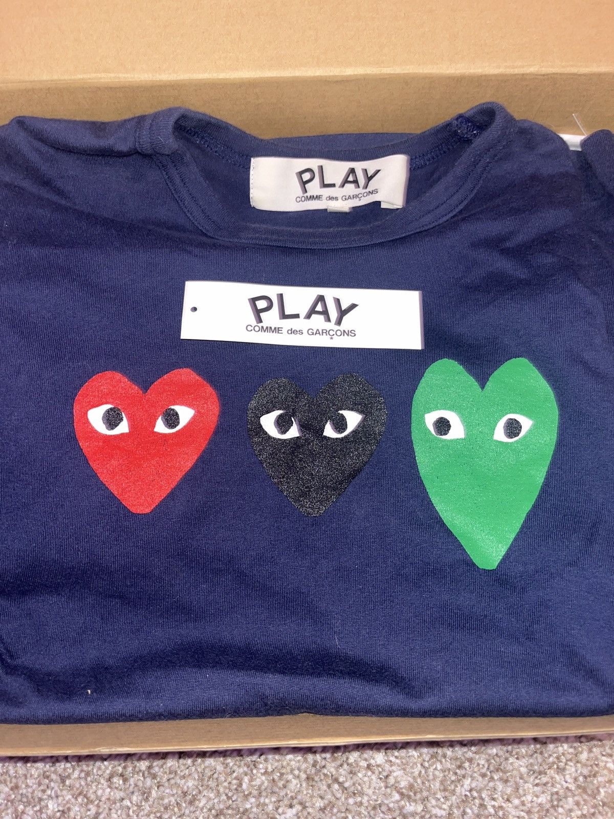 Comme des Garcons COMME DES GARCONS PLAY MULTI HEART T-SHIRT - NAVY Size US S / EU 44-46 / 1 - 5 Thumbnail