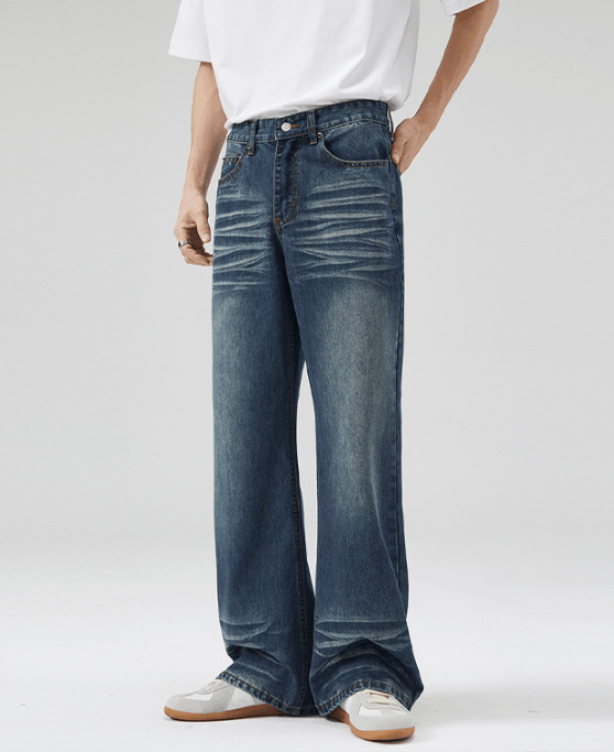 Japanese Brand High street vintage baggy pleated straight bootcut jeans Size US 32 / EU 48 - 2 Thumbnail