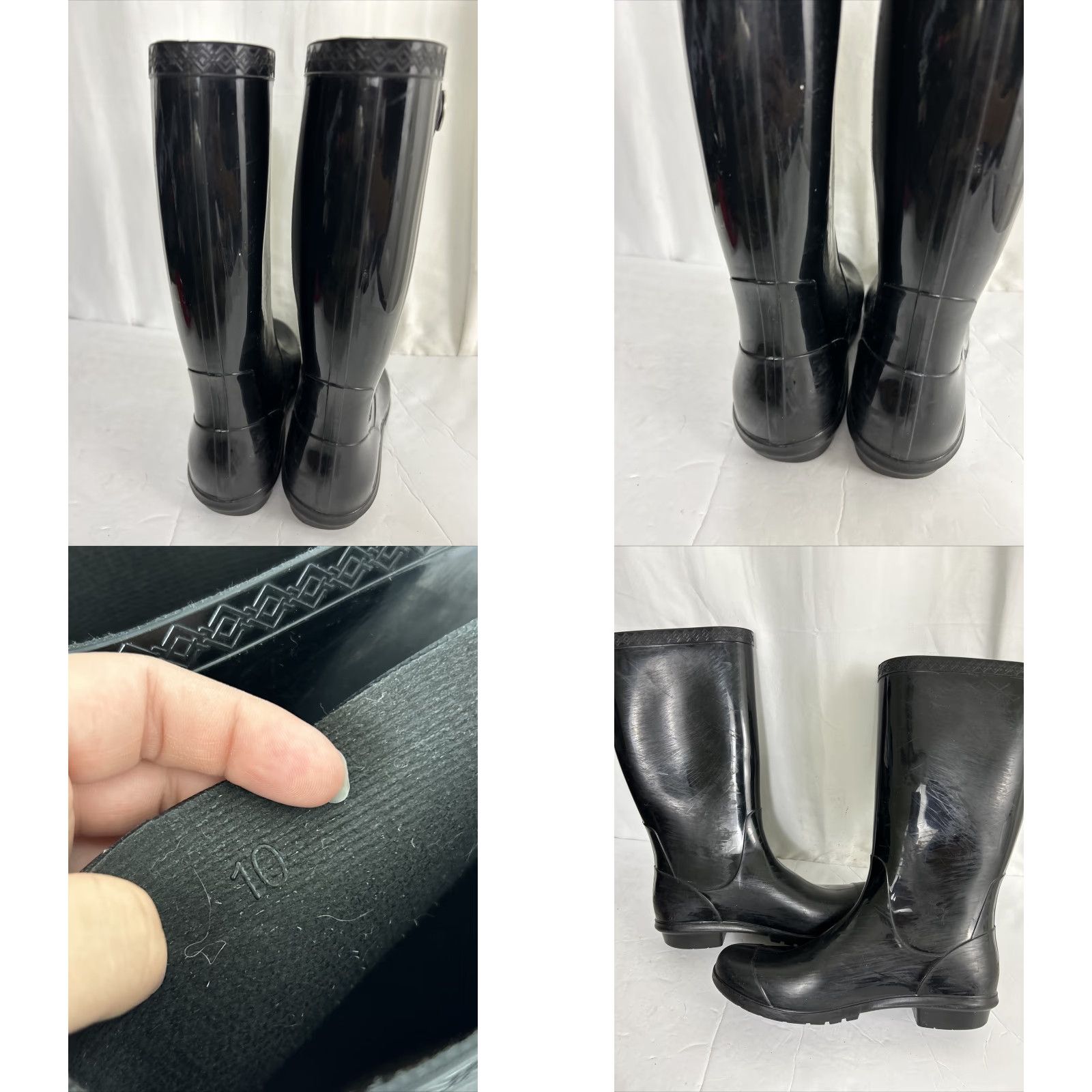 Ugg UGG Women Rain Boots Shaye Black Glossy Finish Waterproof 10 Size Rubber Size US 10 / IT 40 - 9 Thumbnail