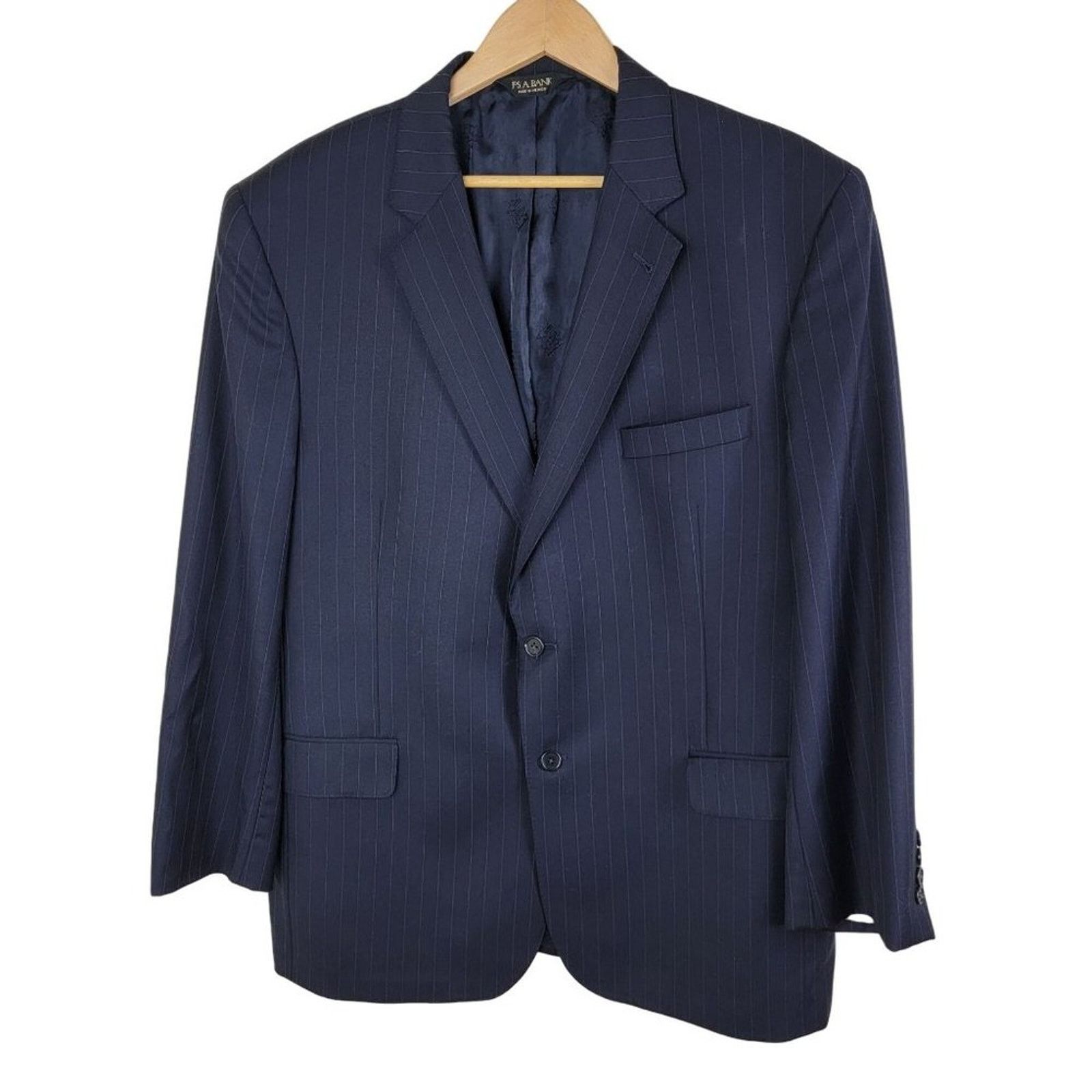 Jos. A. Bank Jos. A Bank Mens Gordon Pinstripes Wool Suit Blazer size 46R Size 46R - 9 Thumbnail