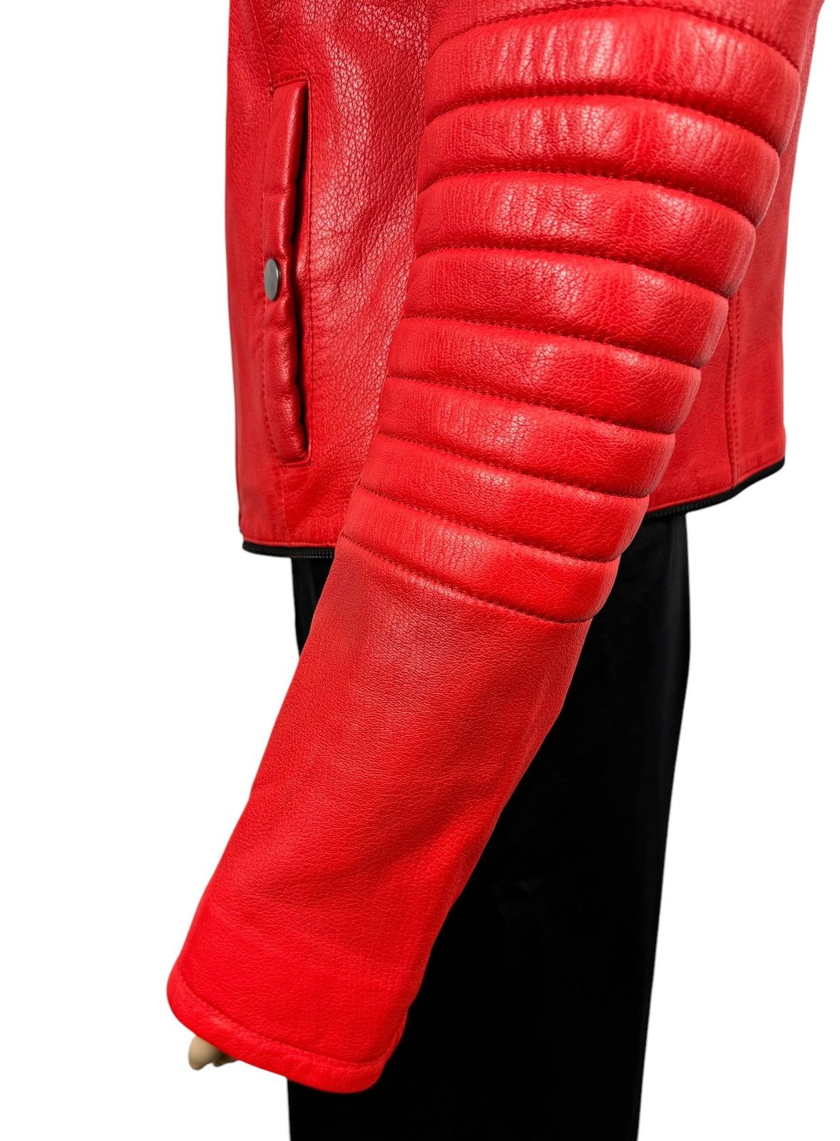 Designer Punto Genuine Leather Biker Jacket Italy size US10 IT46 Size L / US 10 / IT 46 - 9 Thumbnail