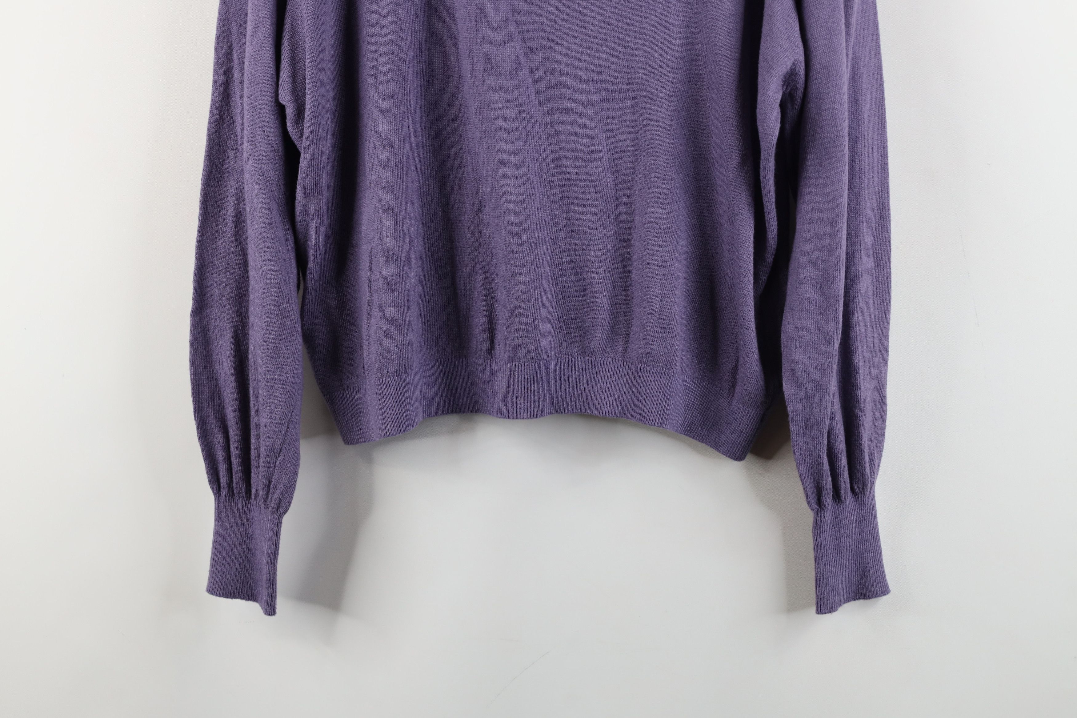 Magaschoni × Vintage Magaschoni Blank Lightweight Cropped Knit Sweater Purple Size M / US 6-8 / IT 42-44 - 3 Thumbnail