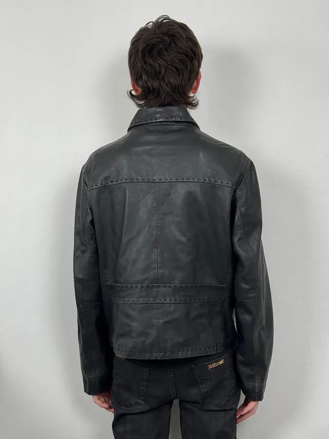 Just Cavalli SS2007 Cavalli Black Imperial Leather Jacket Size US M / EU 48-50 / 2 - 3 Thumbnail
