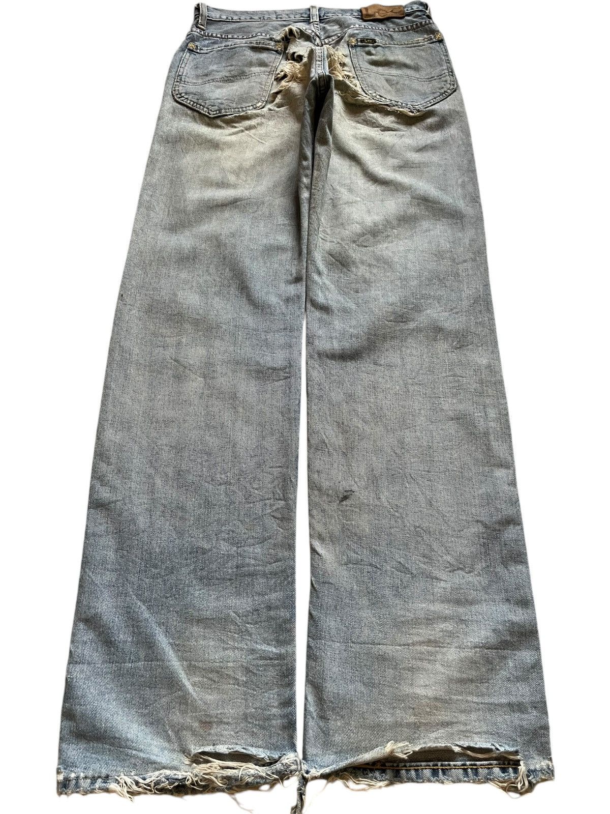 Japanese Brand × Lee Vintage Lee Japanese Selvedge Blue Wash Distress Baggy Jeans Size US 31 - 3 Thumbnail