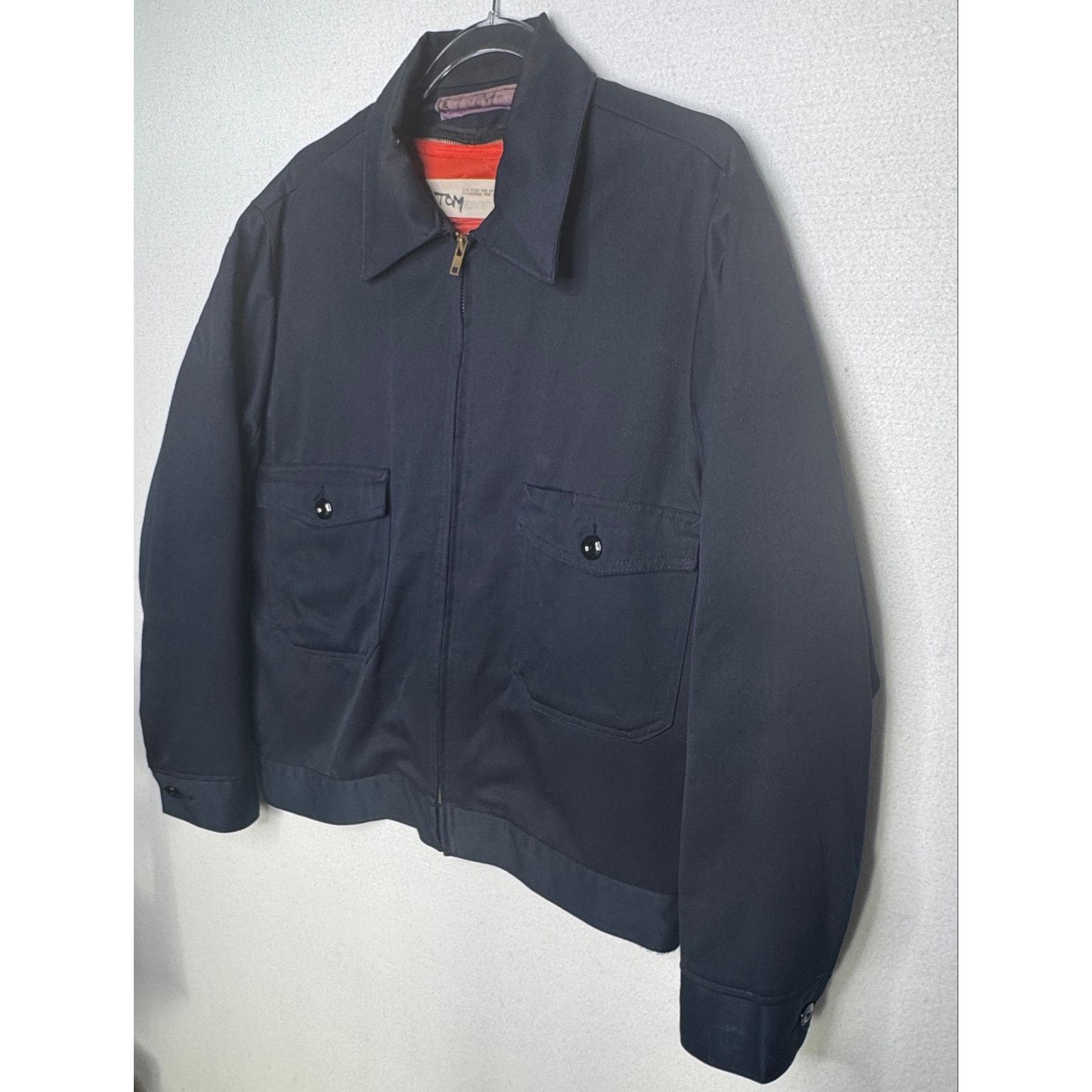 Vintage 1980s Navy Workwear Jacket Removable Orange Liner Men’s L Size US L / EU 52-54 / 3 - 9 Thumbnail