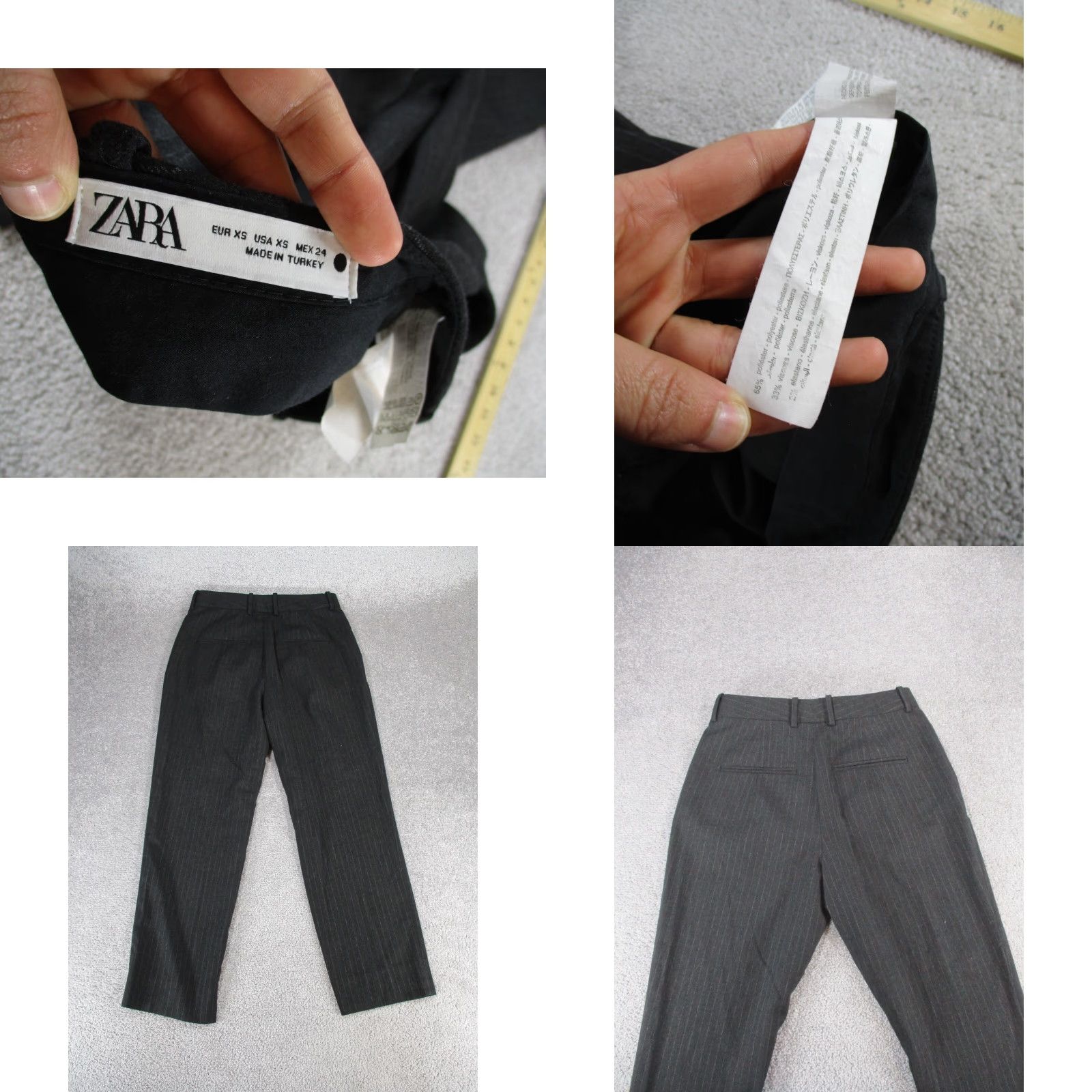 Zara Zara Womens XS Gray Pinstripe Dress Pants Size 26" / US 2 / IT 38 - 8 Thumbnail