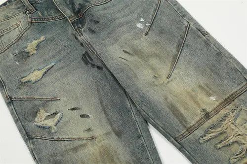 Jean Punk ink-splashed distressed heavy-duty ripped dirty jeans Size US 32 / EU 48 - 6 Thumbnail