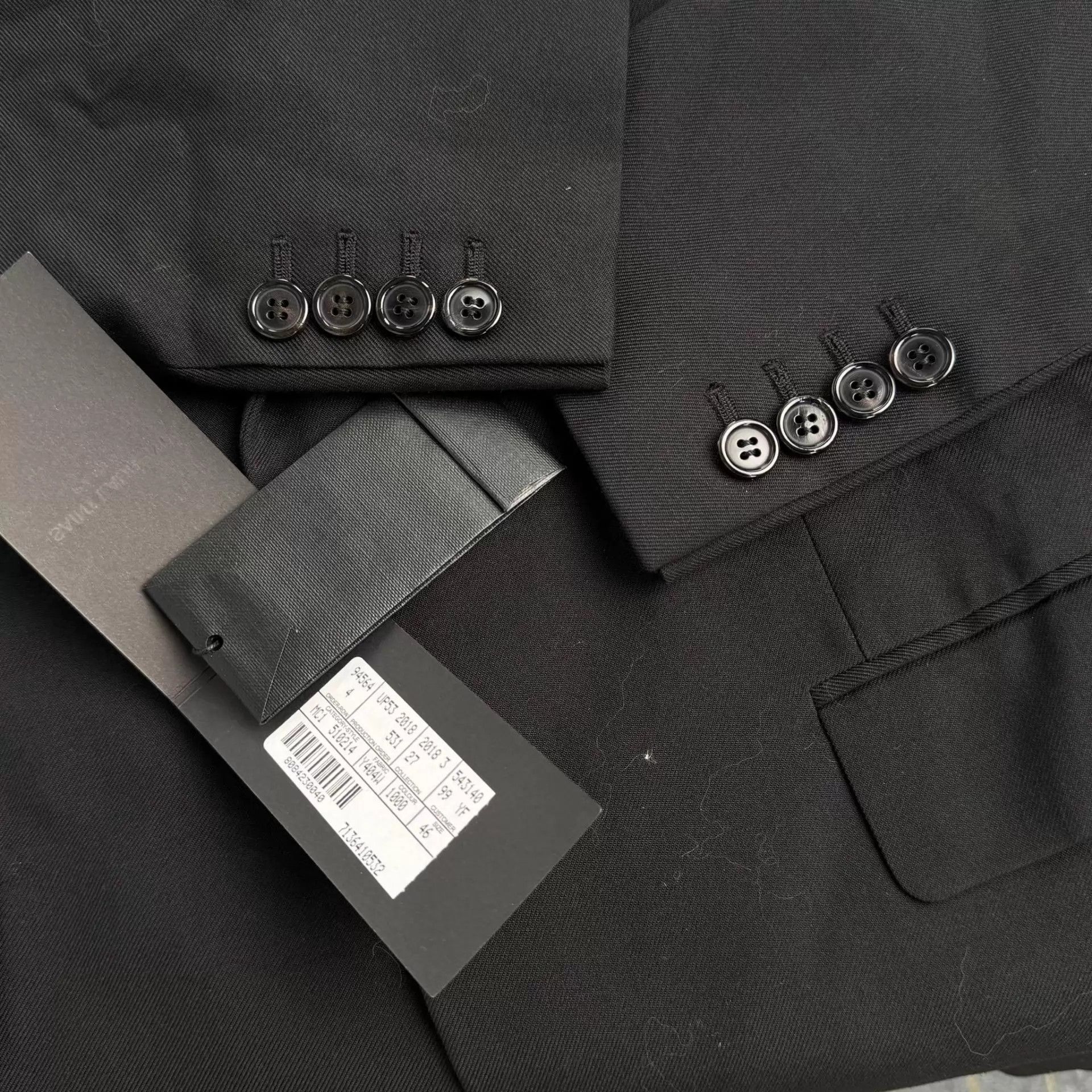 Yves Saint Laurent YSL Black Suit Jacket Size 46R - 5 Thumbnail
