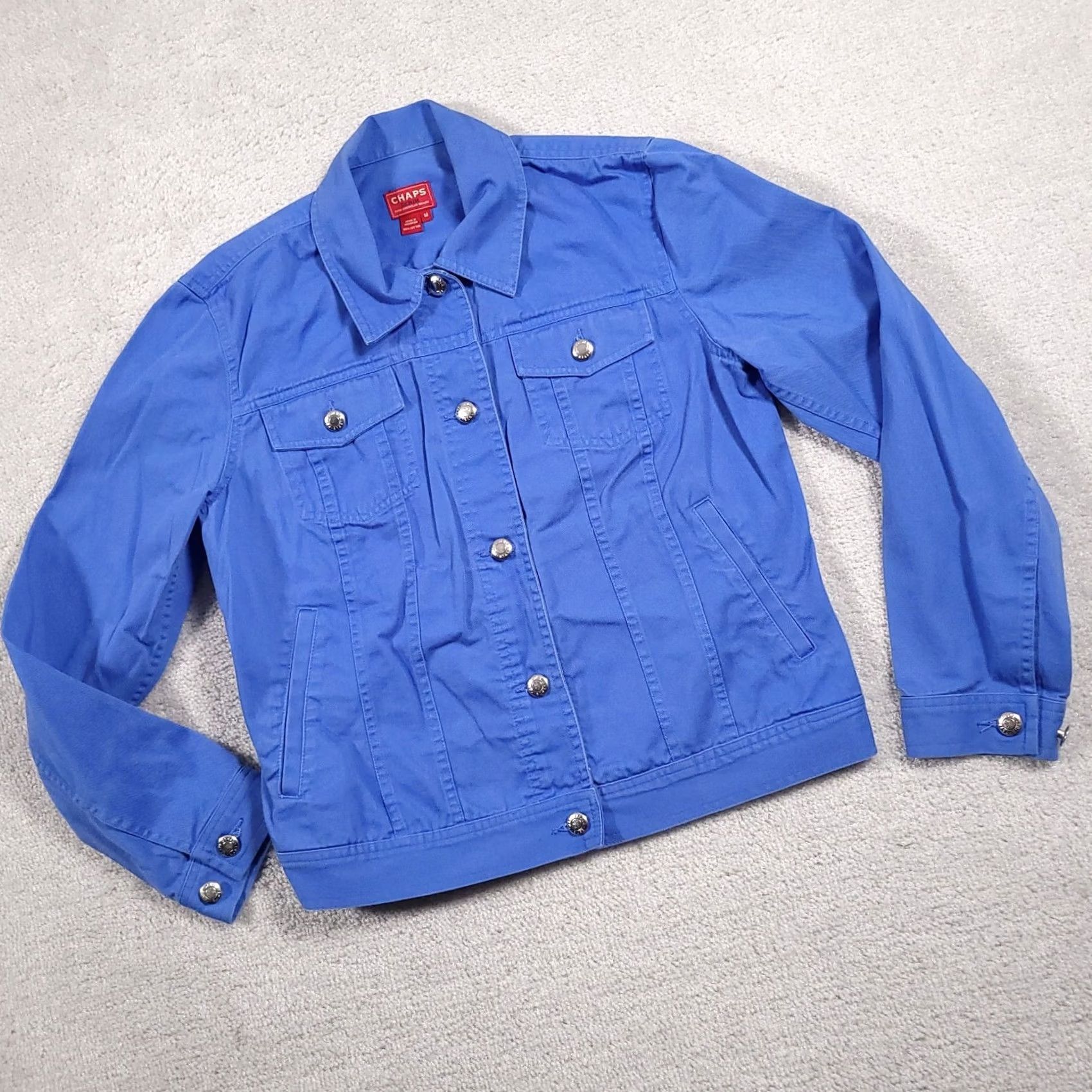 Chaps Chaps Denim Jean Jacket Women's Medium Blue Button Flap Pockets Classic Jacket Men? Wait. Size 32" / US 10 / IT 46 - 2 Thumbnail