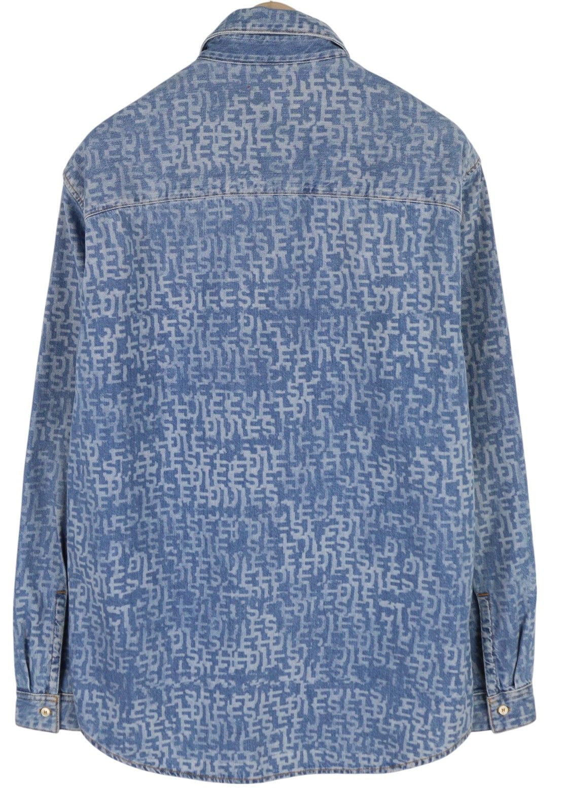 Diesel D-SIMPLY L Blue Denim Neck Shirt 85375 Size US L / EU 52-54 / 3 - 2 Thumbnail