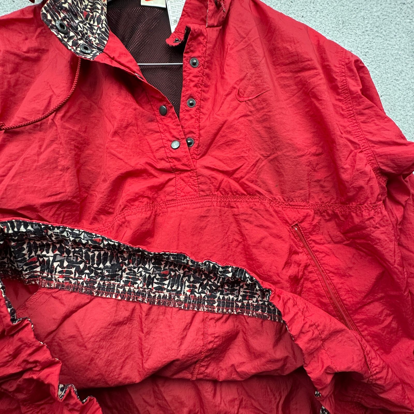 Nike Vintage 90s Nike Windbreaker Jacket Womens S 1/4 Button Red Size S / US 4 / IT 40 - 7 Thumbnail
