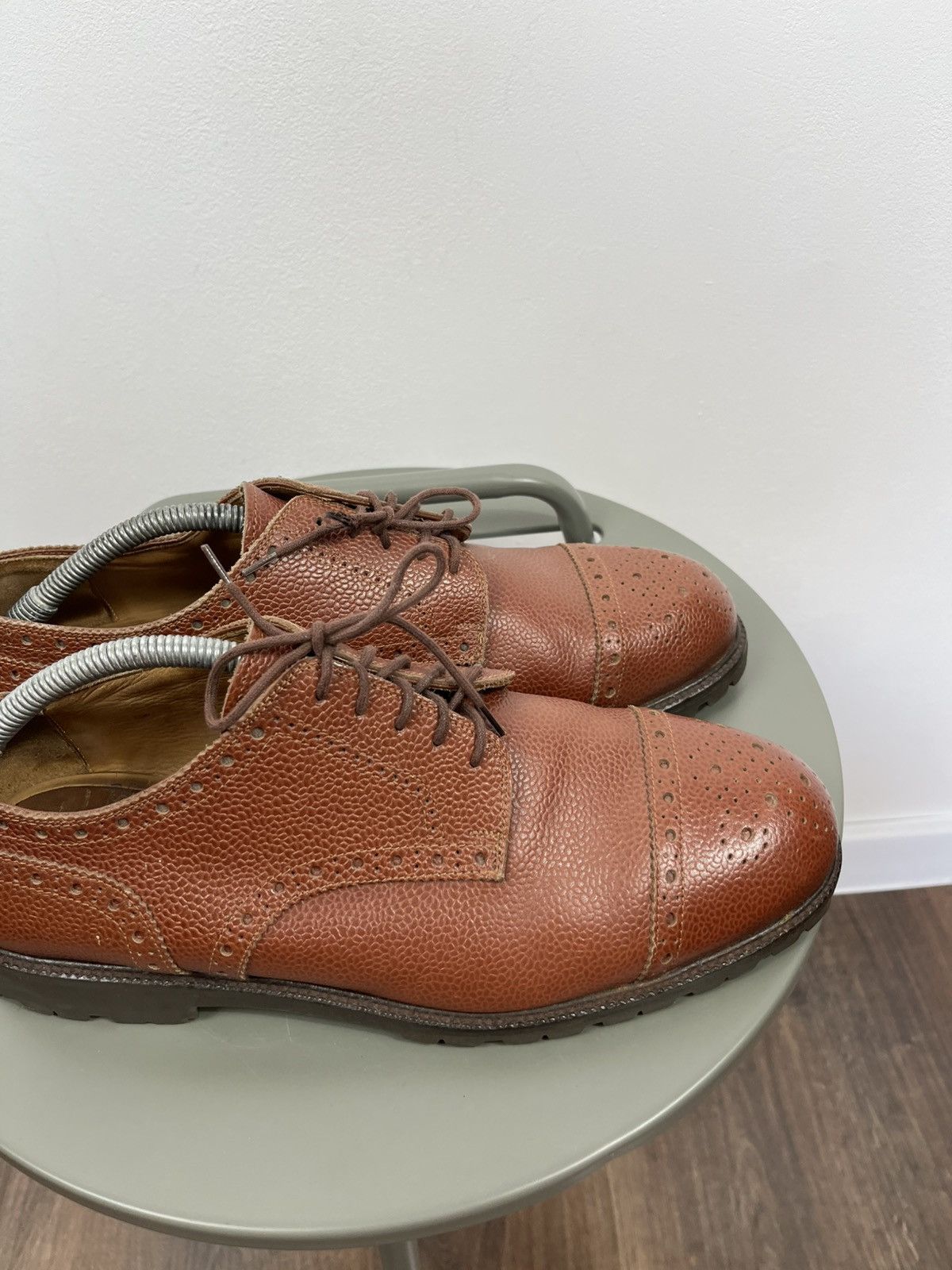 Other Leather Brogue Derby Shoes Vibram Sole Brown Lace Up Size 45 Size US 11 / EU 44 - 4 Thumbnail