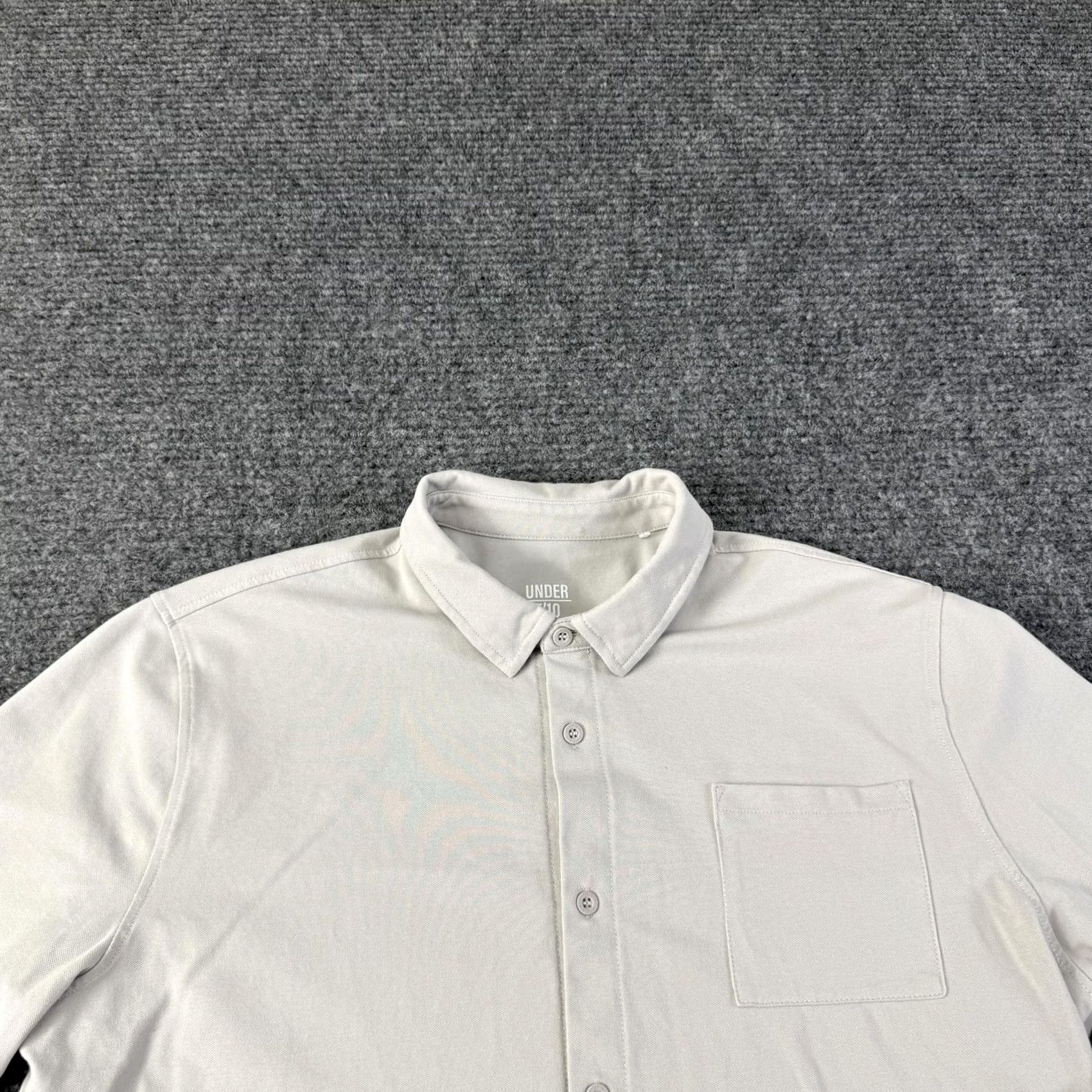 Vintage Under 5'10 Shirt Mens XL Beige Stretch Knit Long Sleeve Button Up Casual Top Size US XL / EU 56 / 4 - 3 Thumbnail
