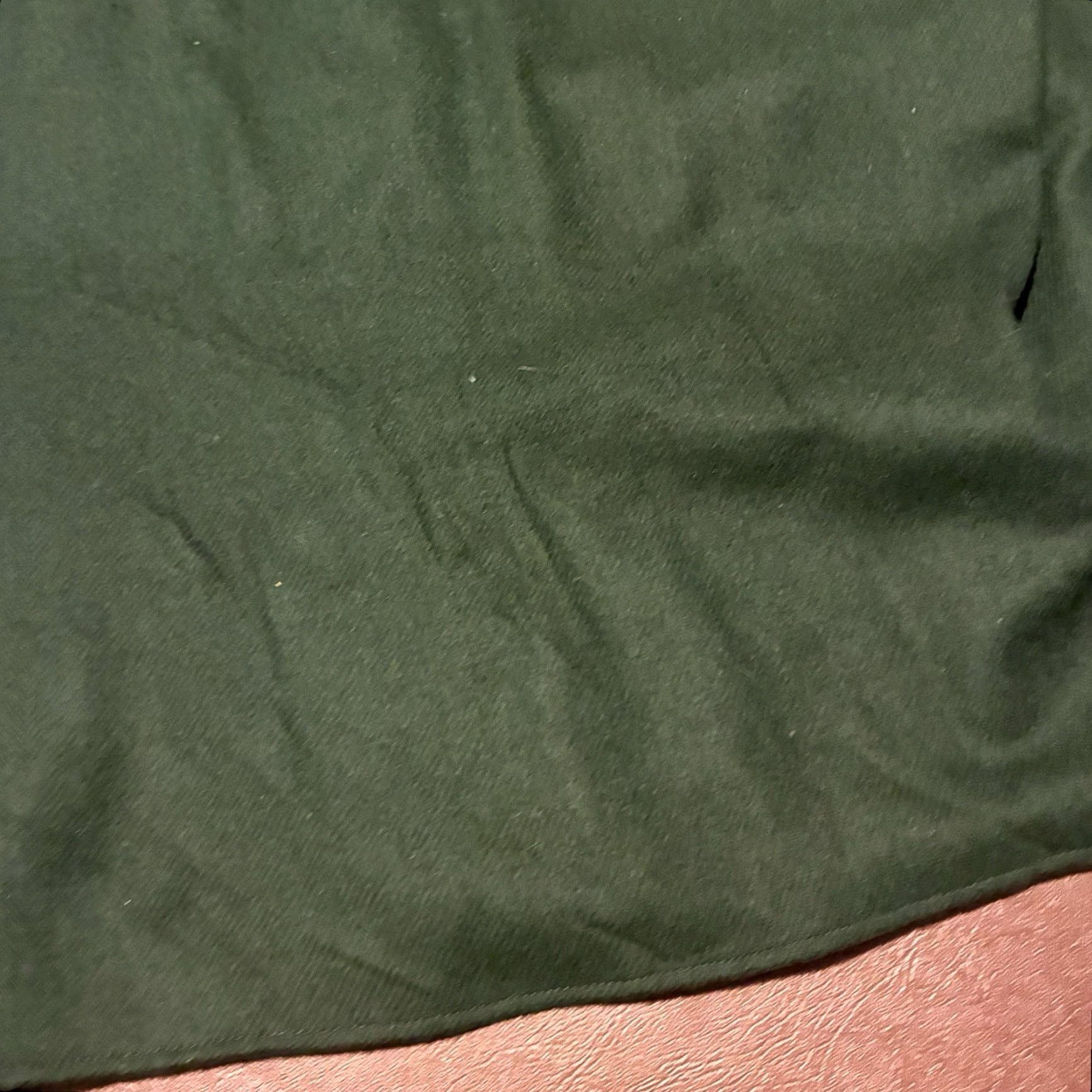 VINTAGE Pilgrim Button Down Shirt Mens Large 18.5 Green Wool Blend Flannel Shirt