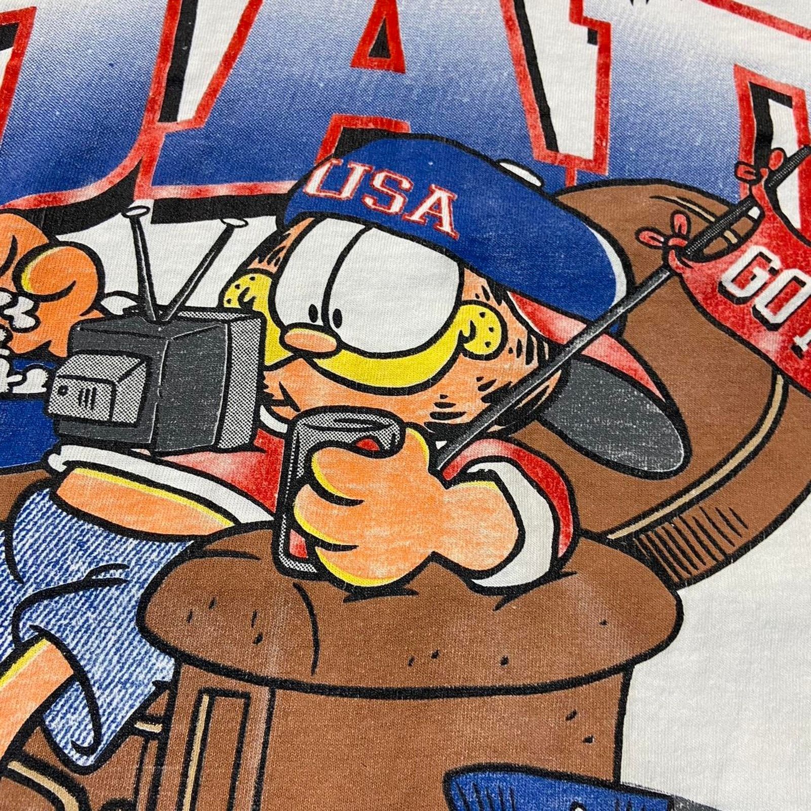 Lee 90s garfield white tee shirt Size US L / EU 52-54 / 3 - 4 Thumbnail