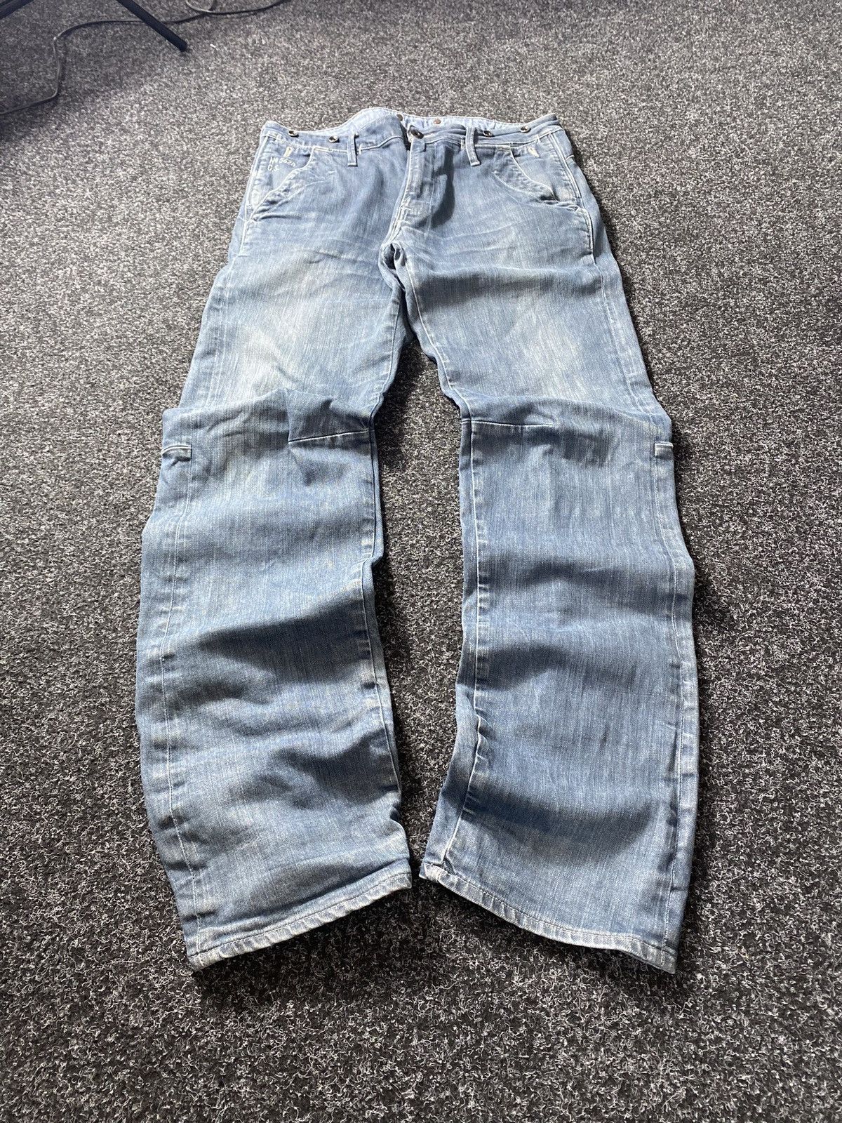 G-Star × Vintage G Star Vntg Punk Gothic Blue Straight Jeans Avant Garde Size US 34 / EU 50 - 2 Thumbnail