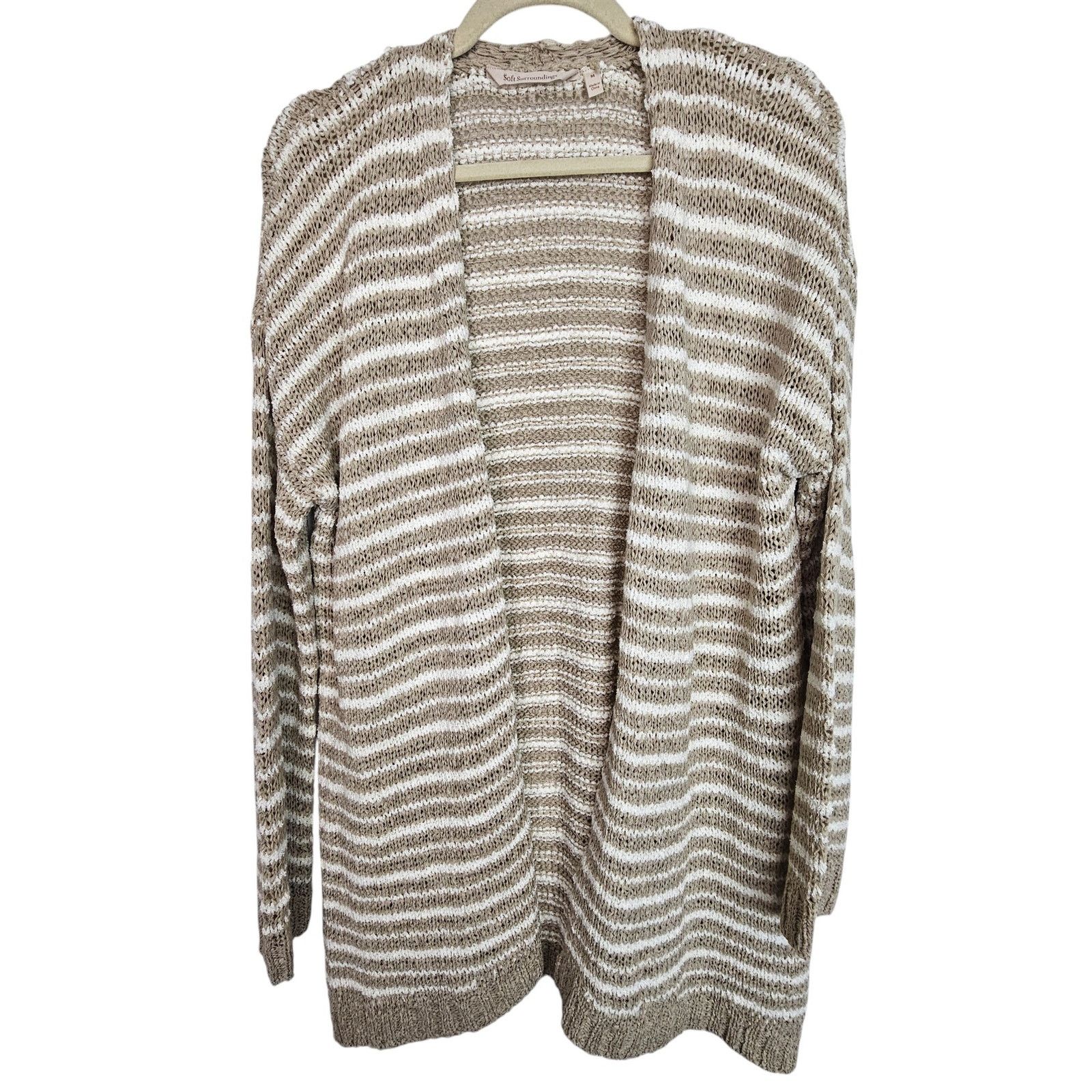 Soft Surroundings Soft Surroundings Womens Lucie Striped Knit Cardigan Sweater Size M / US 6-8 / IT 42-44 - 1 Thumbnail
