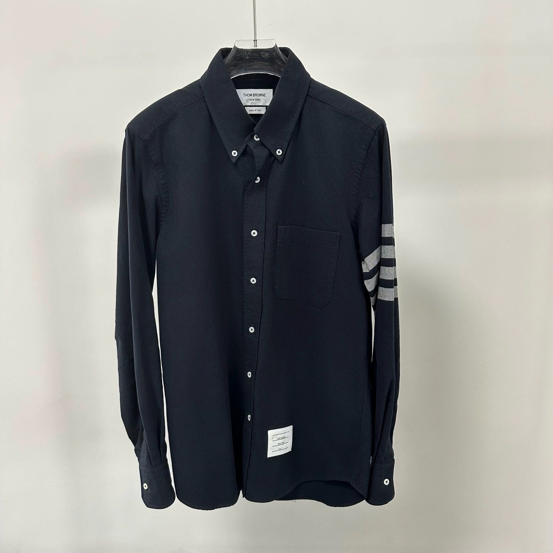 Thom Browne Thom Browne TB 4-Stripe Flannel Shirt Navy Orange 2 Cotton Size US M / EU 48-50 / 2 - 1 Thumbnail