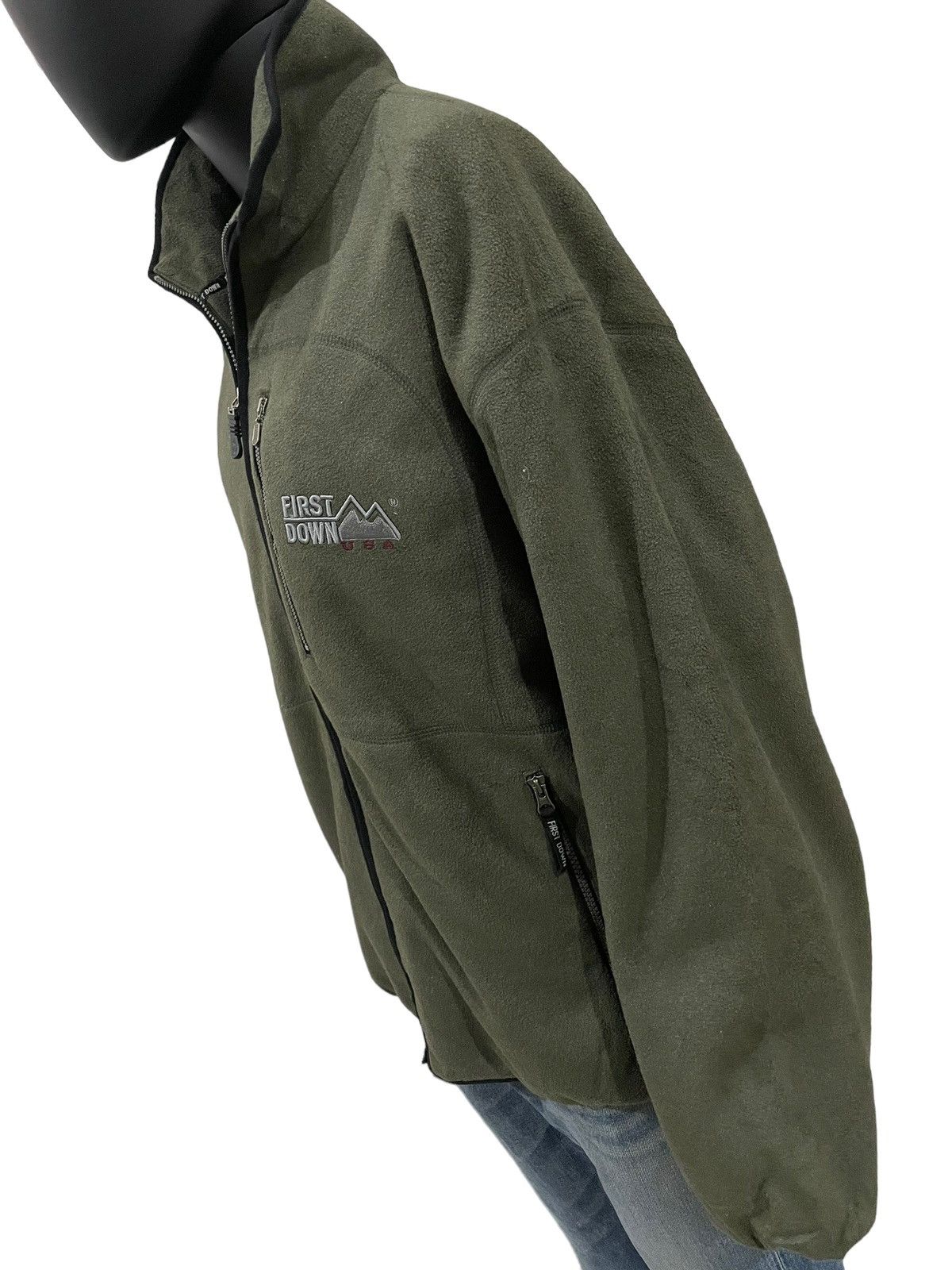 Other Y2K FIRST DOWN USA Fleece Sherpa Faux Zipped Jacket Size US XXL / EU 58 / 5 - 16 Thumbnail