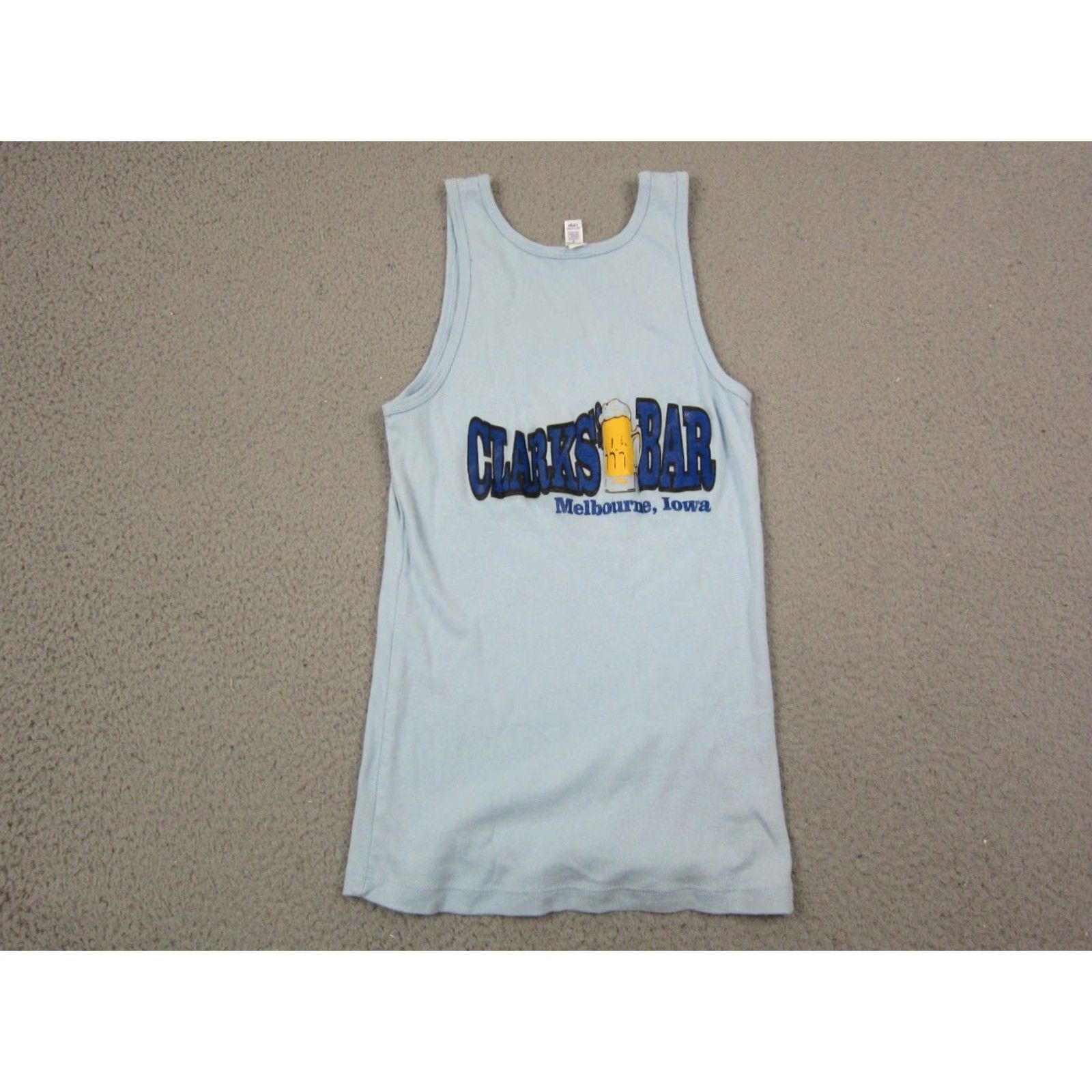 Bell VINTAGE Clarks Bar Shirt Womens L Blue Tank Top Scoop Neck Melbourne Iowa Size L / US 10 / IT 46 - 7 Thumbnail