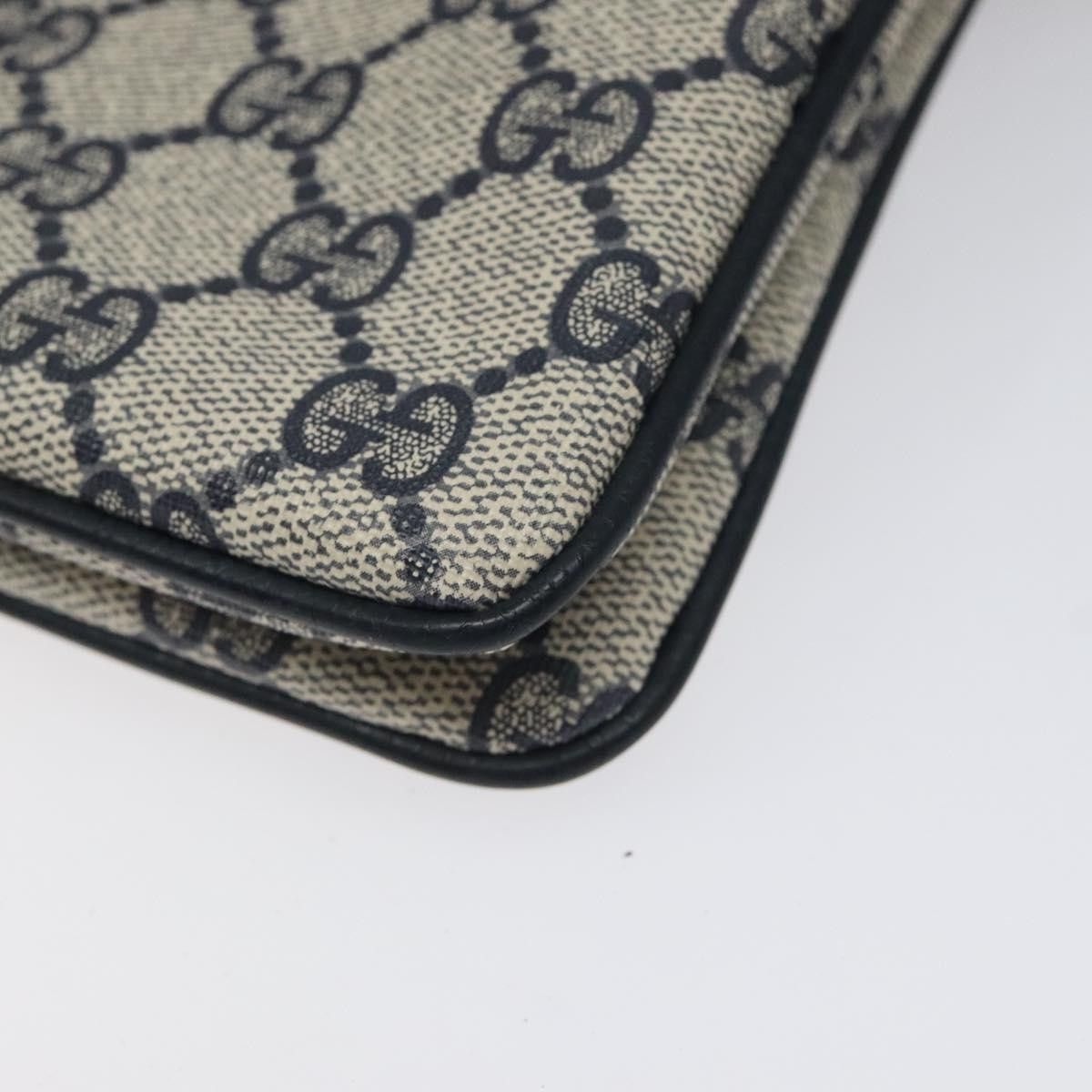 Gucci GUCCI GG Supreme Sherry Line Shoulder Bag Pvc Navy Gold 96 Size ONE SIZE - 10 Thumbnail