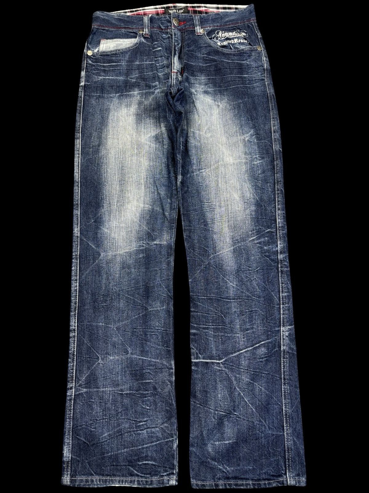 Japanese Brand 💥Wild Life Japan Street Fashion Crazy Fades Denim F871 Size US 32 / EU 48 - 1 Thumbnail