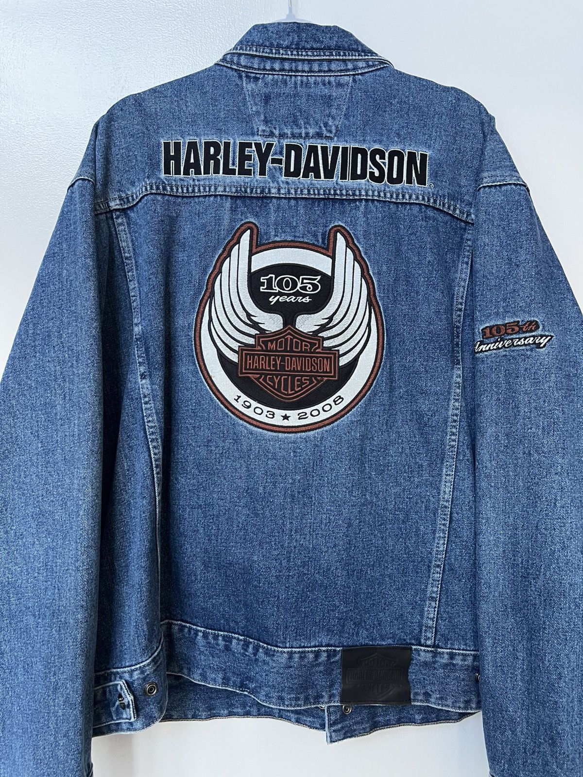 Harley Davidson Harley Davidson 105 Year Anniversary Denim Jacket Size US XXL / EU 58 / 5 - 2 Thumbnail