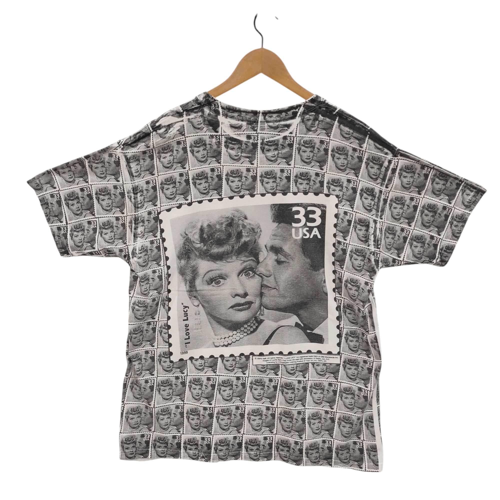 Vintage 1999 I love Lucy Tee Vintage All Over Print Shirt Size US XL / EU 56 / 4 - 2 Thumbnail