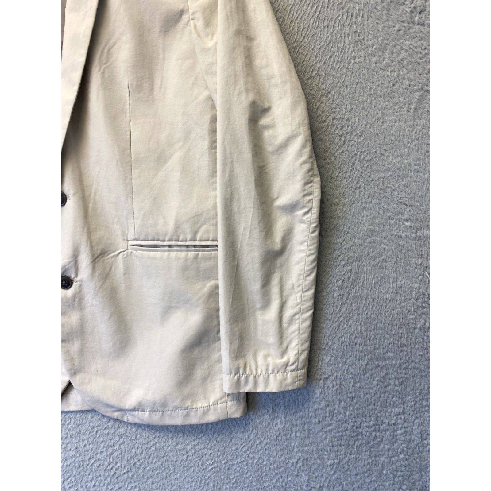 Gap Gap Men's Lightweight Chino Blazer Jacket Size M Tan Solid Business Suit Two-Button Regular Fit Size 40R - 2 Thumbnail