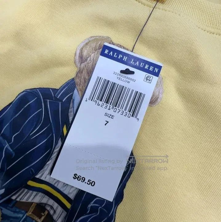 Polo Ralph Lauren Polo Ralph Lauren Bear Print Yellow Sweatshirt. Size US XXL / EU 58 / 5 - 4 Thumbnail