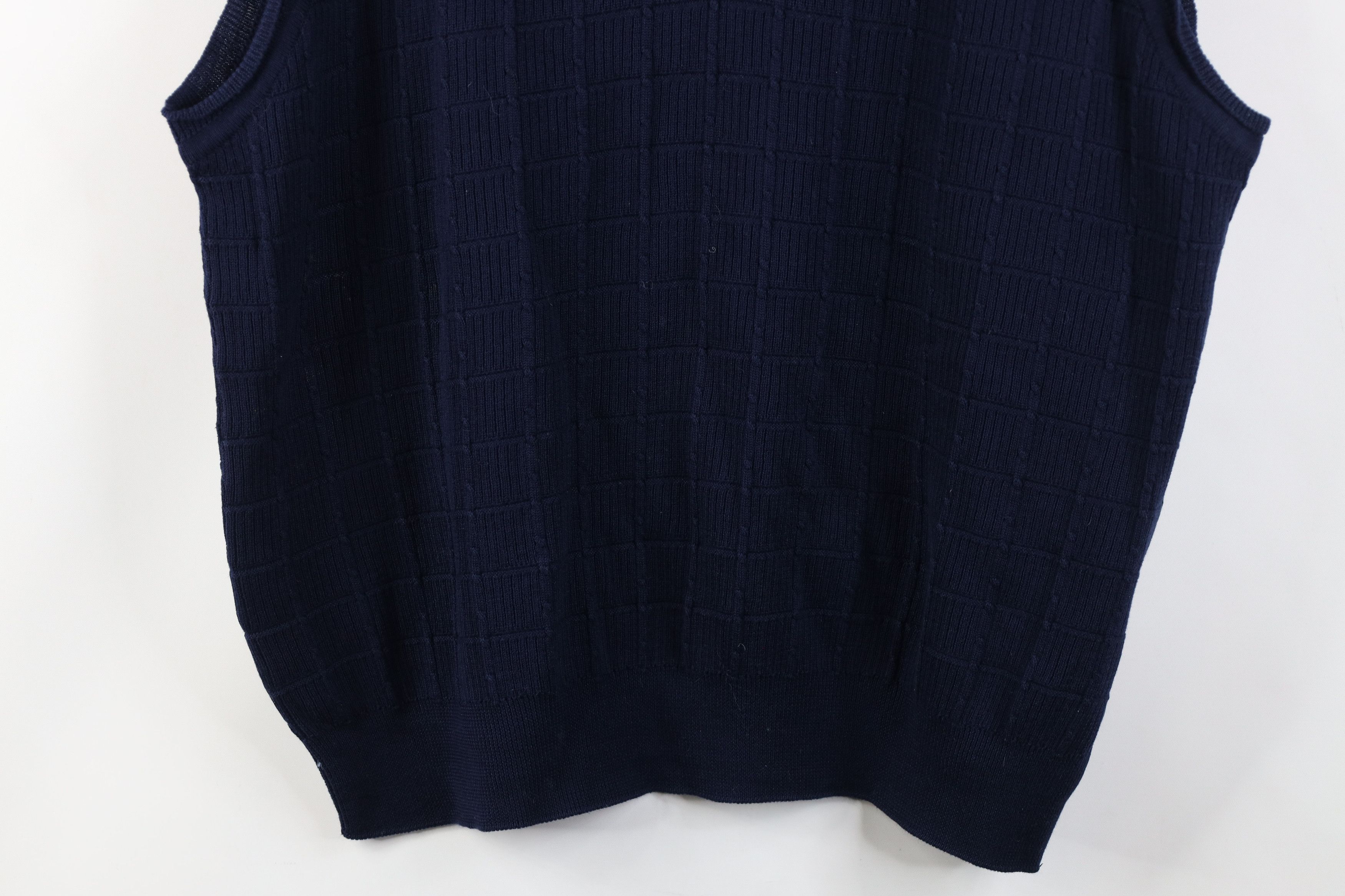 PING Vintage 90s Ping Golf Cotton Cable Knit Sweater Vest Blue Size US M / EU 48-50 / 2 - 3 Thumbnail
