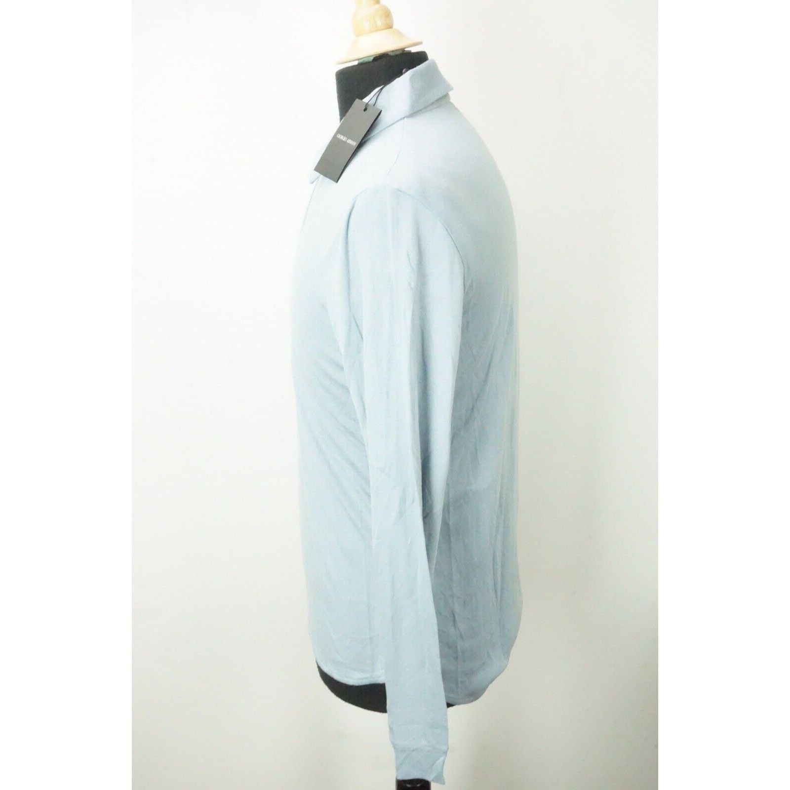 Giorgio Armani Giorgio Armani Black Label Light Blue Cashmere Blend Rugby S Size US M / EU 48-50 / 2 - 2 Thumbnail