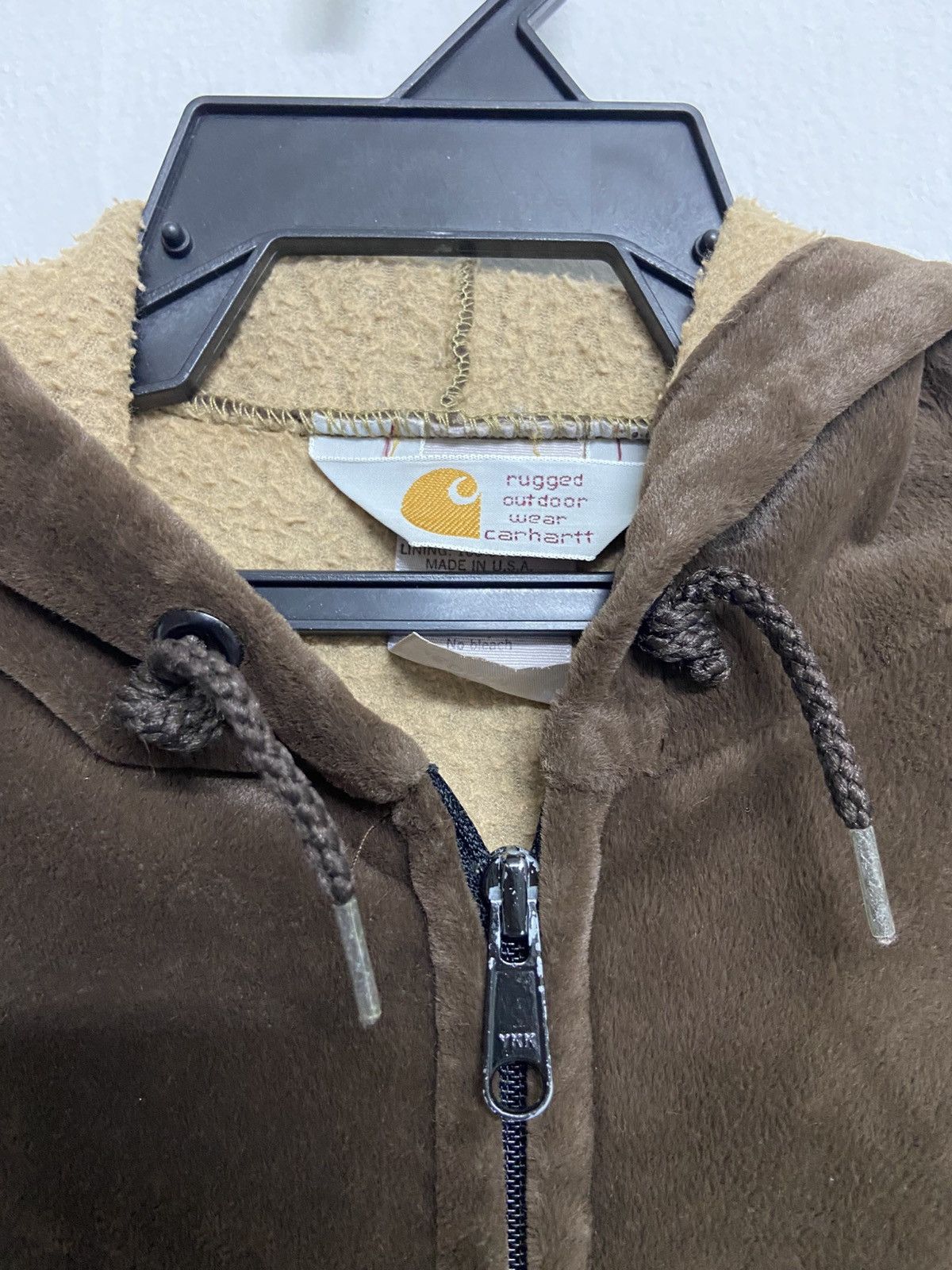 Carhartt Vintage 90s Carhartt Fleece Faux Fur Zip Up Hoodie jacket Size US M / EU 48-50 / 2 - 3 Thumbnail