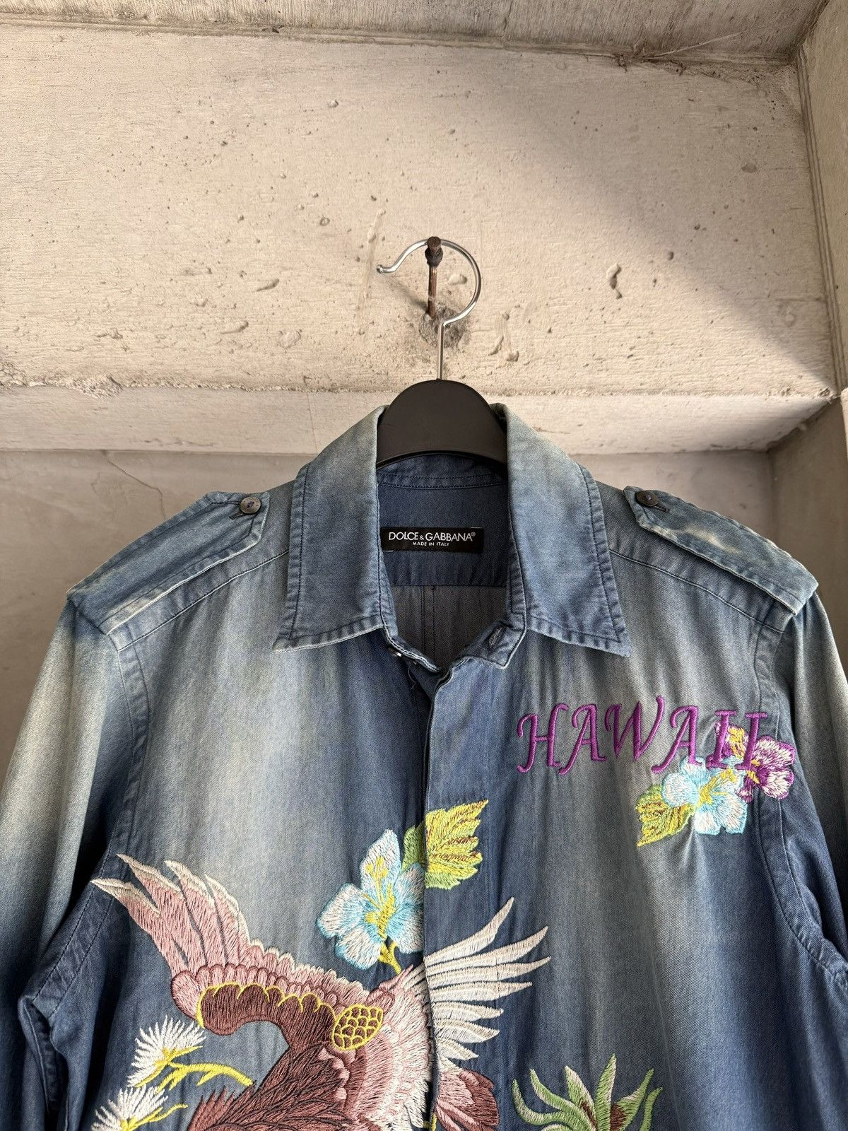 Dolce & Gabbana DOLCE&GABBANA 2005SS Eagle Embroidered Denim Shirt Jacket Size US S / EU 44-46 / 1 - 2 Thumbnail