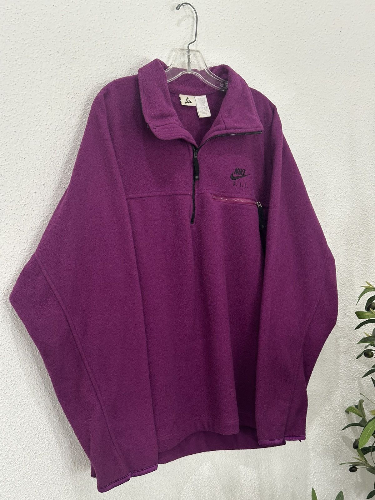 Nike ACG Vintage 90s Nike F.I.T. ACG Purple 1/4 Zip Pullover Fleece L Size US L / EU 52-54 / 3 - 3 Thumbnail