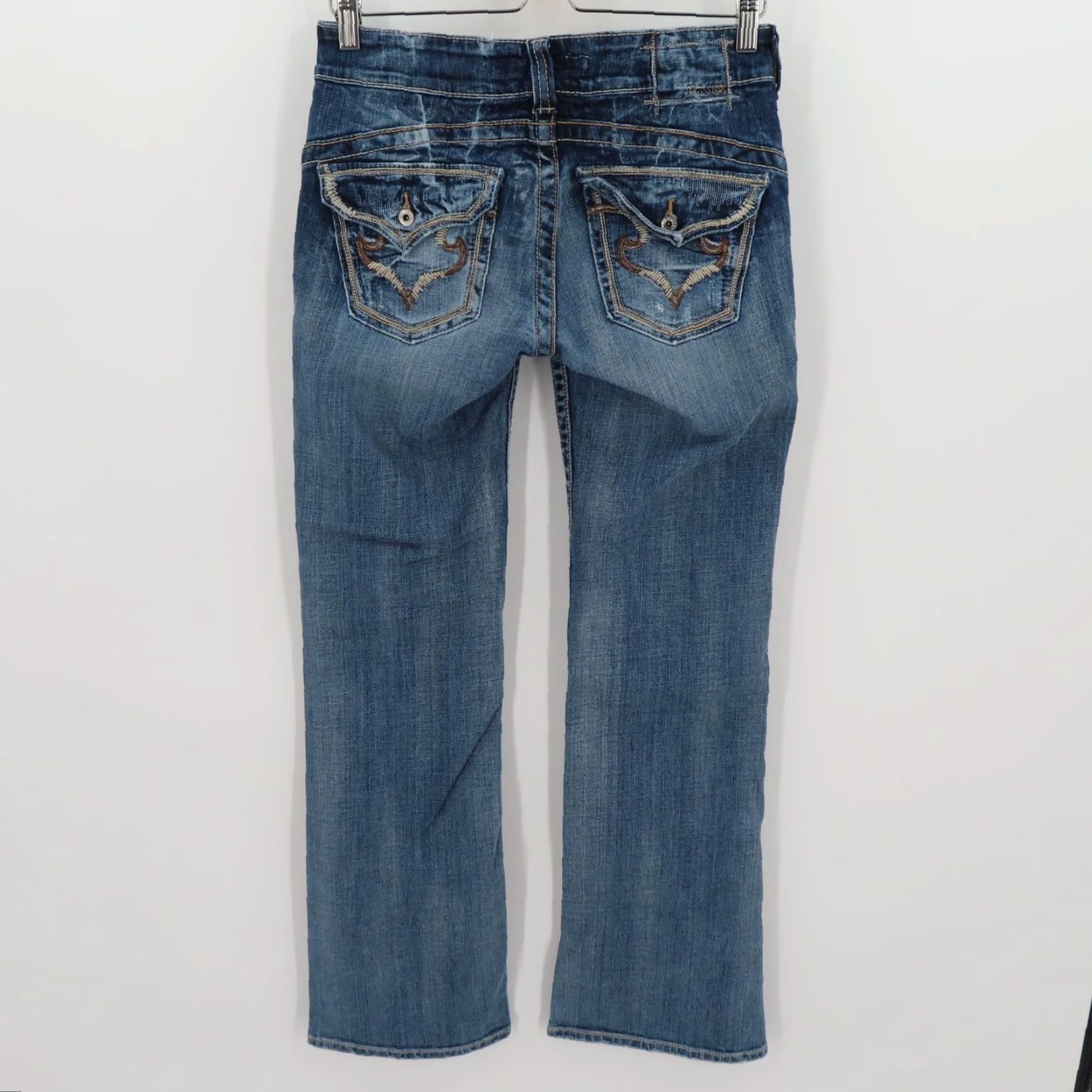 Denime Big Star Casey K Low Rise Distressed Stonewash Denim Blue Jeans Pants Women 28 Regular 5-Pocket Design Bootscut Size 28" / US 6 / IT 42 - 6 Thumbnail