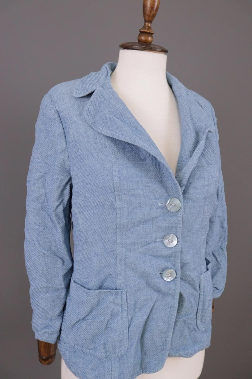 Escada Escada Blue Wool Silk Linen Blazer Lined Jacket Size 42 Size M / US 6-8 / IT 42-44 - 5 Thumbnail
