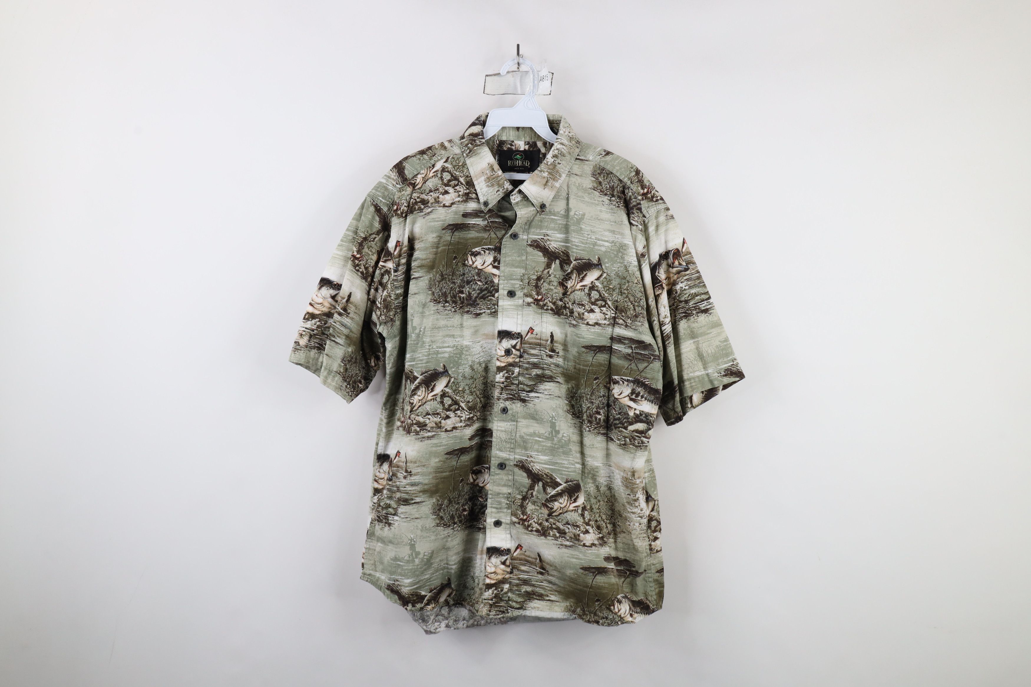 Vintage Vintage 90s Streetwear Fishing All Over Print Button Shirt Size US L / EU 52-54 / 3 - 1 Thumbnail