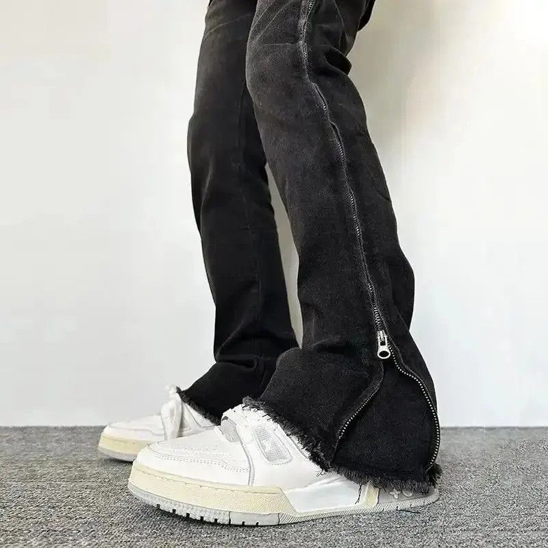 Japanese Brand High street retro vintage side zip flare jeans trousers Size US 32 / EU 48 - 3 Thumbnail