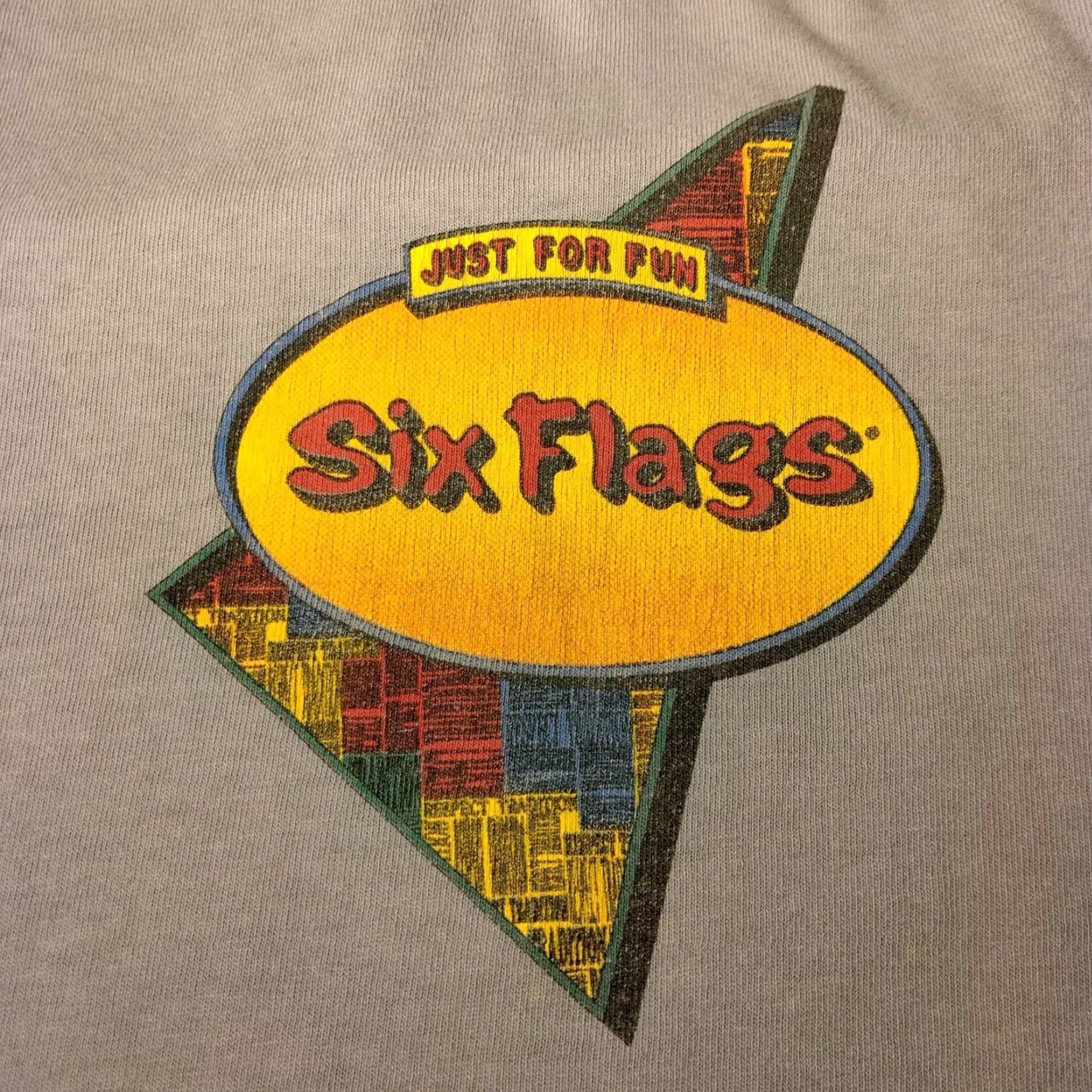 Vintage VINTAGE Six Flags Shirt S/M Blue Cotton Short Sleeve Crew Neck Regular Single Stitch Th rill Seeker Roller Coaster Respect Tradition Men T-Shirt Size US S / EU 44-46 / 1 - 4 Thumbnail