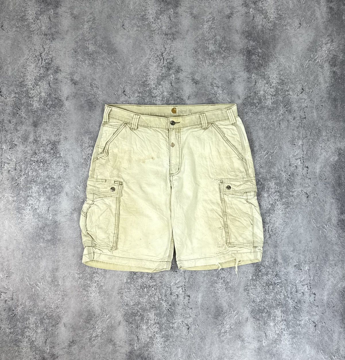 Carhartt Vintage Carhartt Distressed Cargo Baggy USA Opium Shorts Size US 36 / EU 52 - 2 Thumbnail