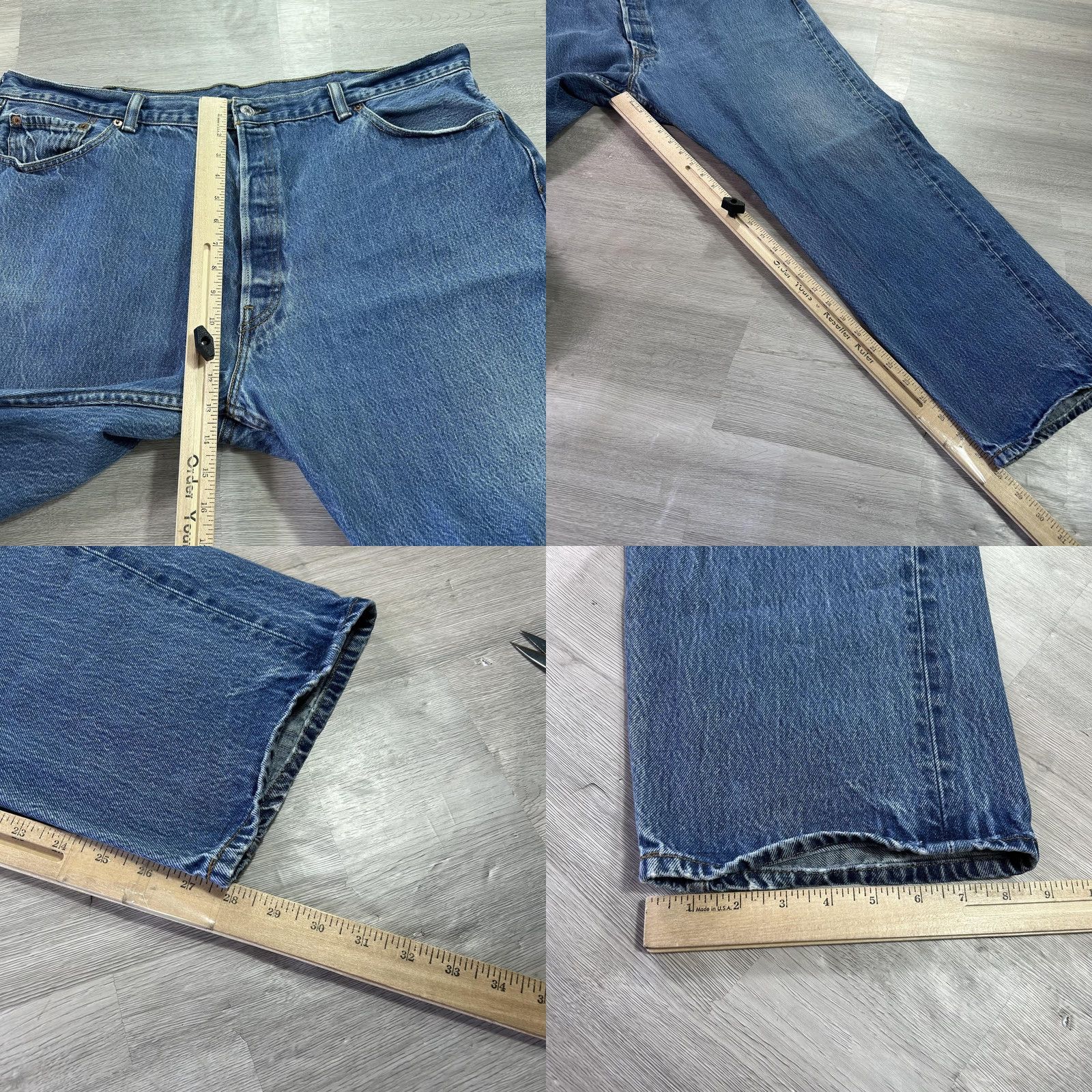 Levi's Levi's 501 Jeans Mens 40x28 Blue Button Fly Straight Cotton Denim Pants Regular Fit Accessories: Pockets Size US 40 / EU 56 - 8 Thumbnail